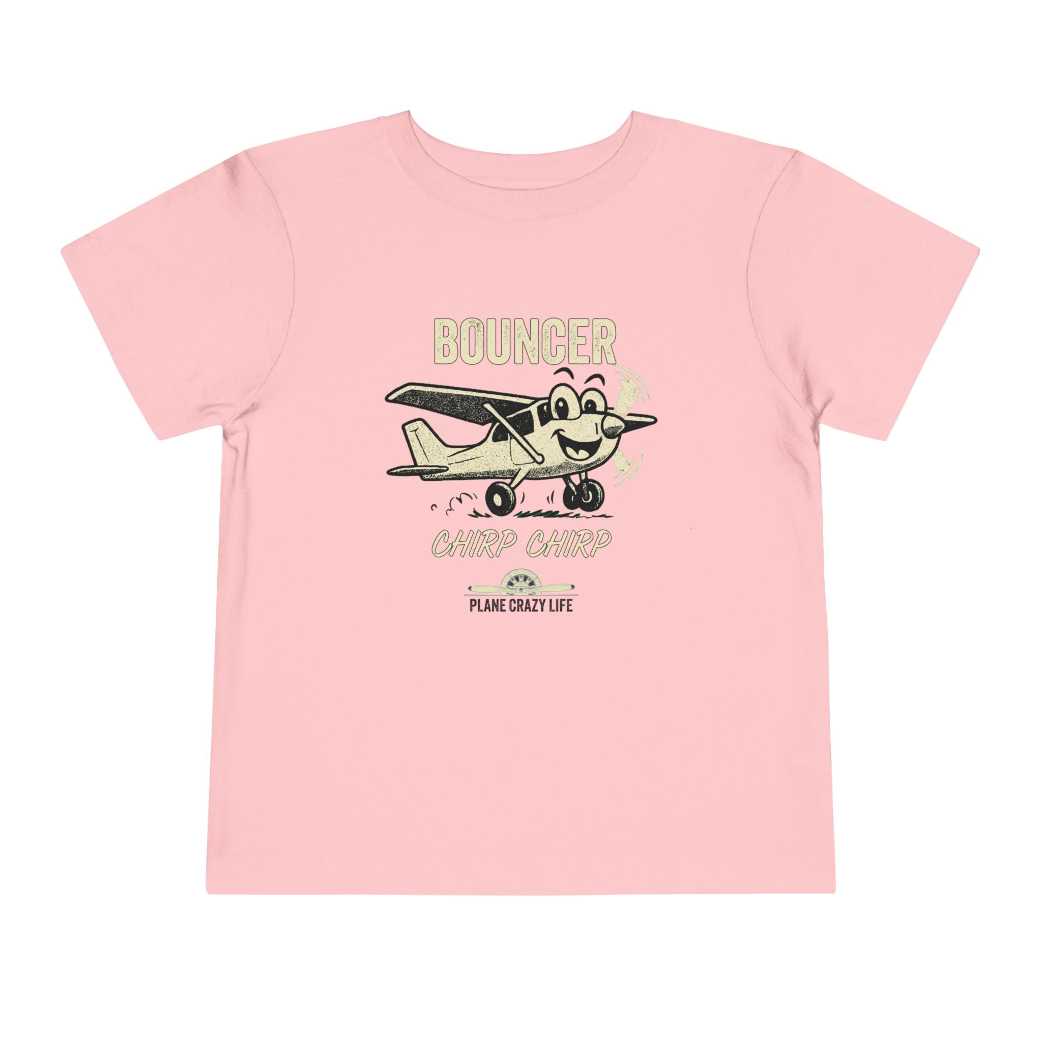 Bouncer Plane Toddler Tee — 'Chirp Chirp' Vintage Airplane Kids Shirt