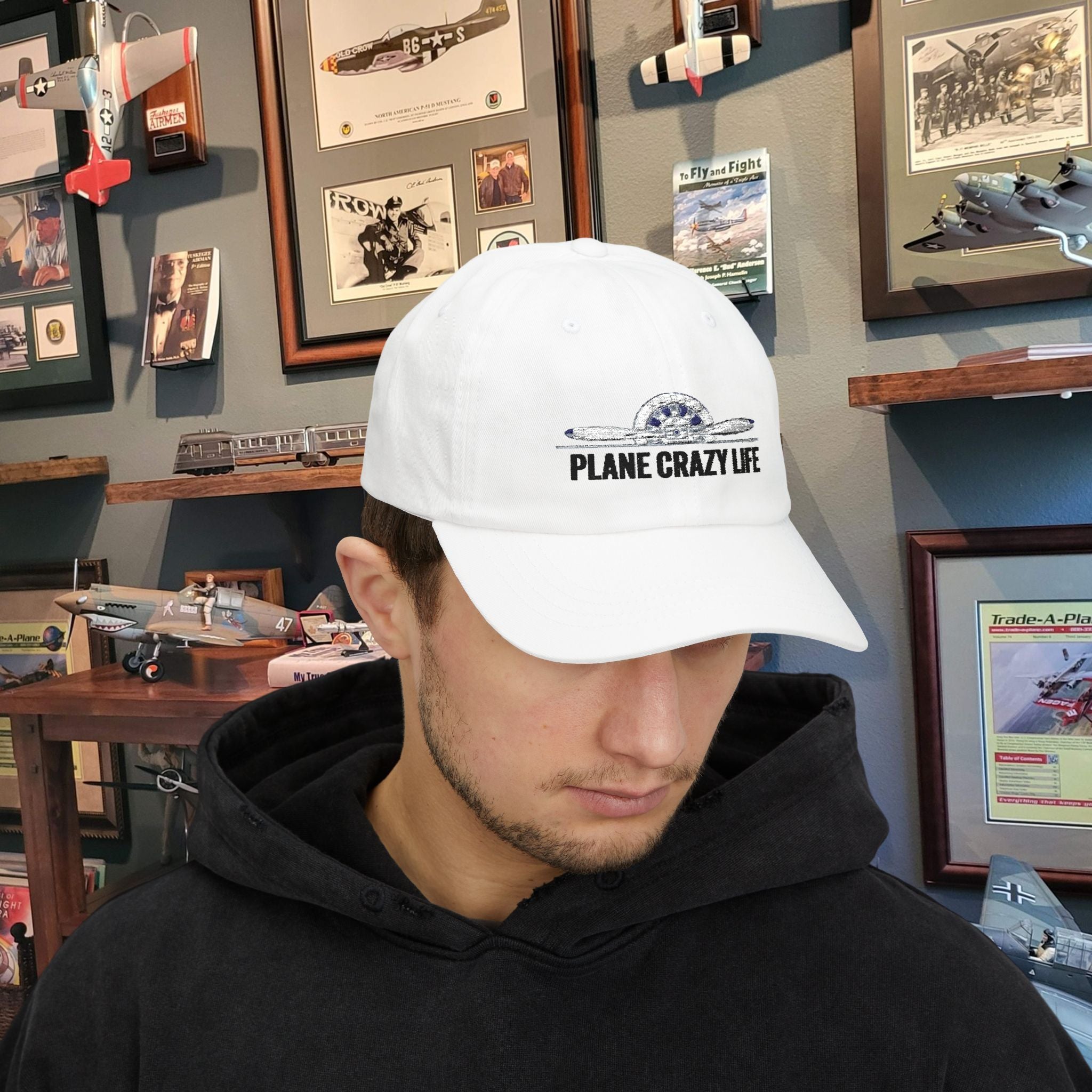 Plane Crazy Life Dad Cap — Vintage Airplane Pilot Hat