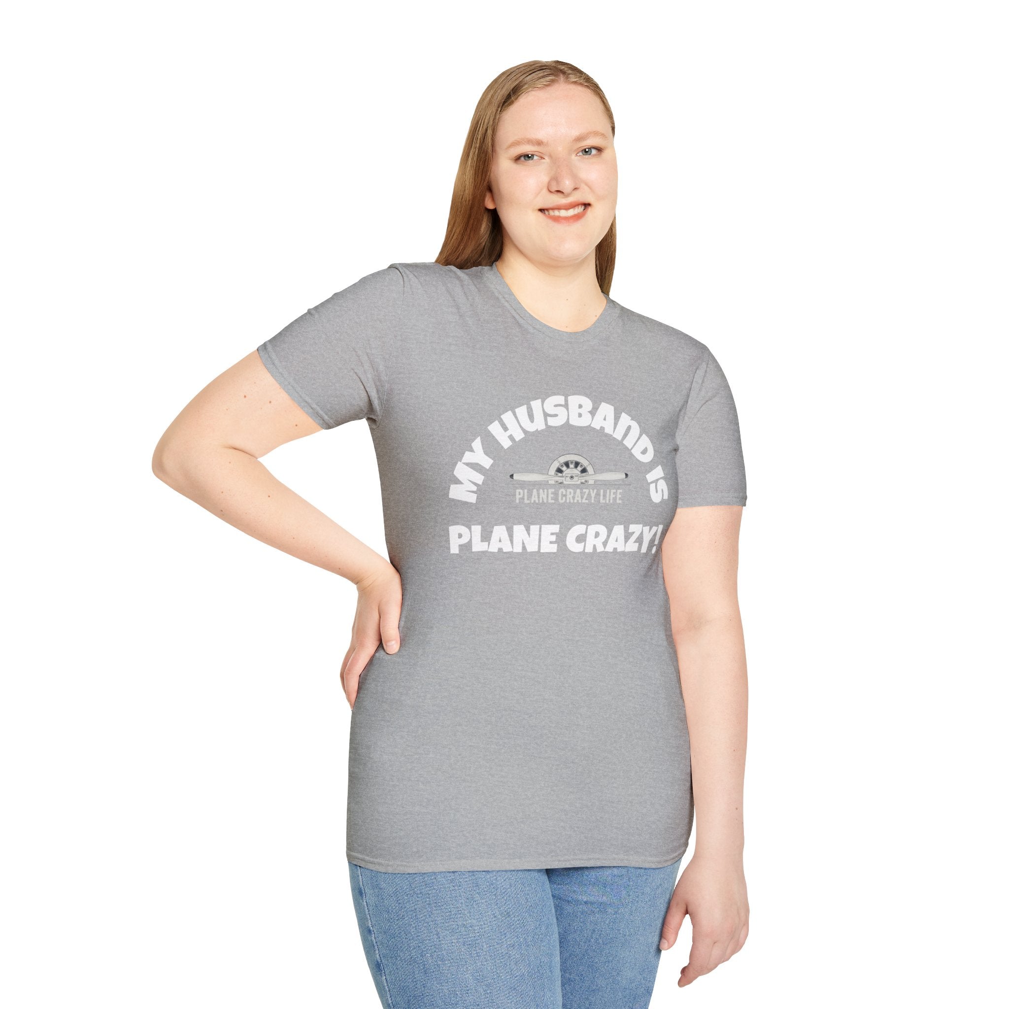 My Husband Is Plane Crazy T-Shirt — Funny Pilot Aviation Gift