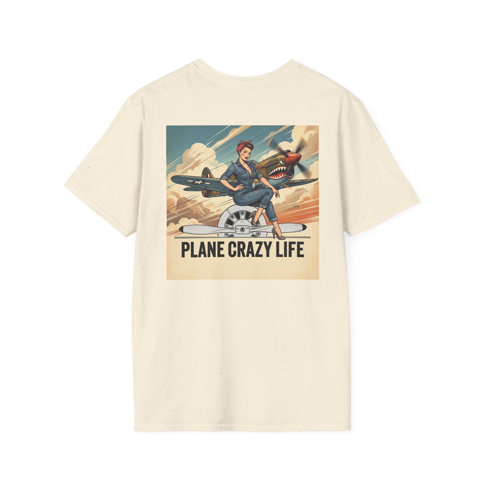 Pinup T-Shirt — “Plane Crazy Life” Vintage Aviation Graphic