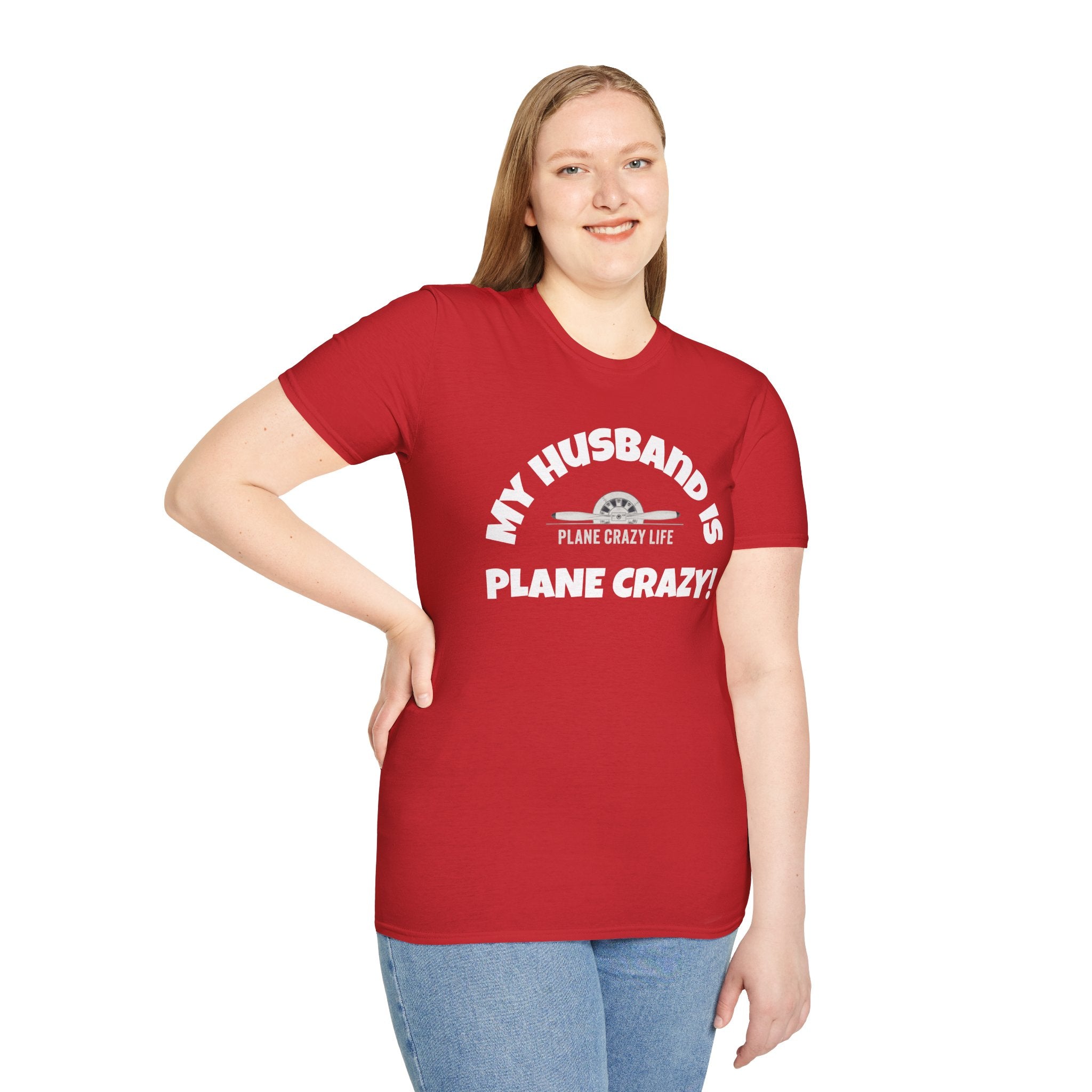 My Husband Is Plane Crazy T-Shirt — Funny Pilot Aviation Gift