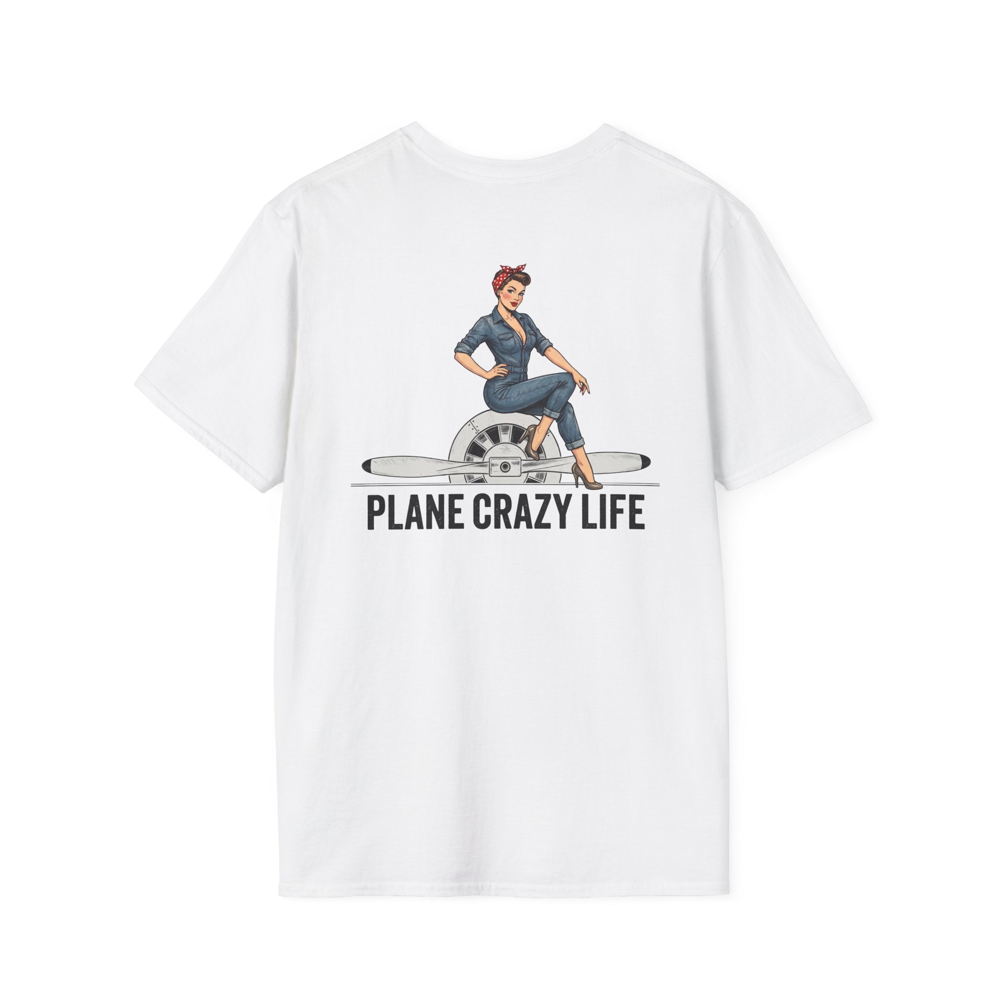 Pinup T-Shirt — “Plane Crazy Life” Vintage Aviation Graphic
