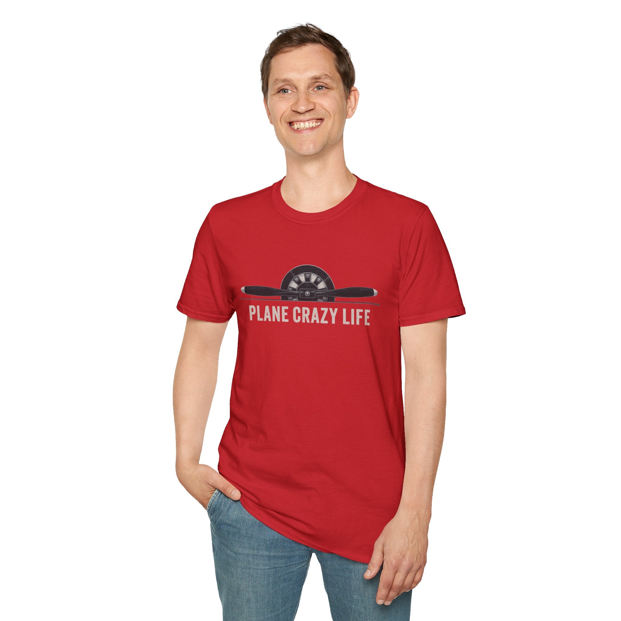 Aviation T-Shirt — "Plane Crazy Life" Pilot Graphic Tee