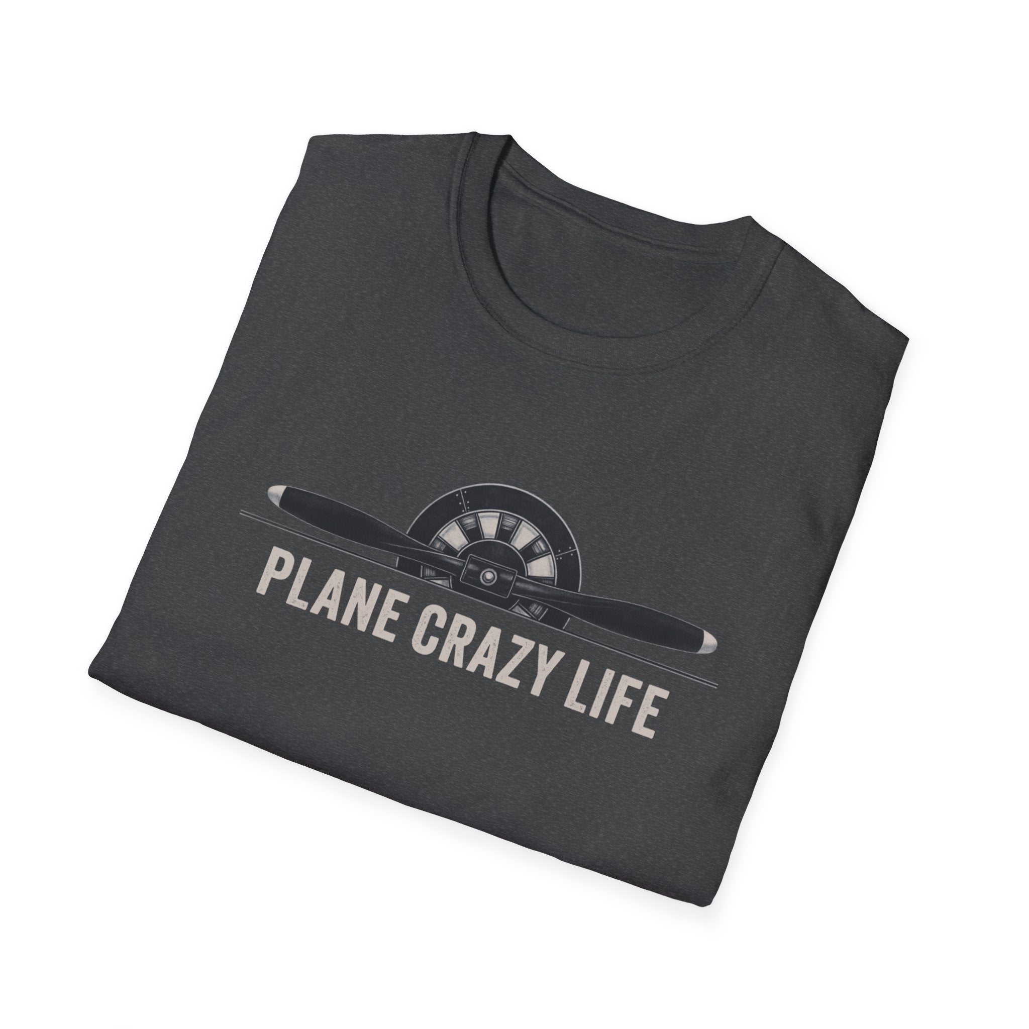 Aviation T-Shirt — "Plane Crazy Life" Pilot Graphic Tee
