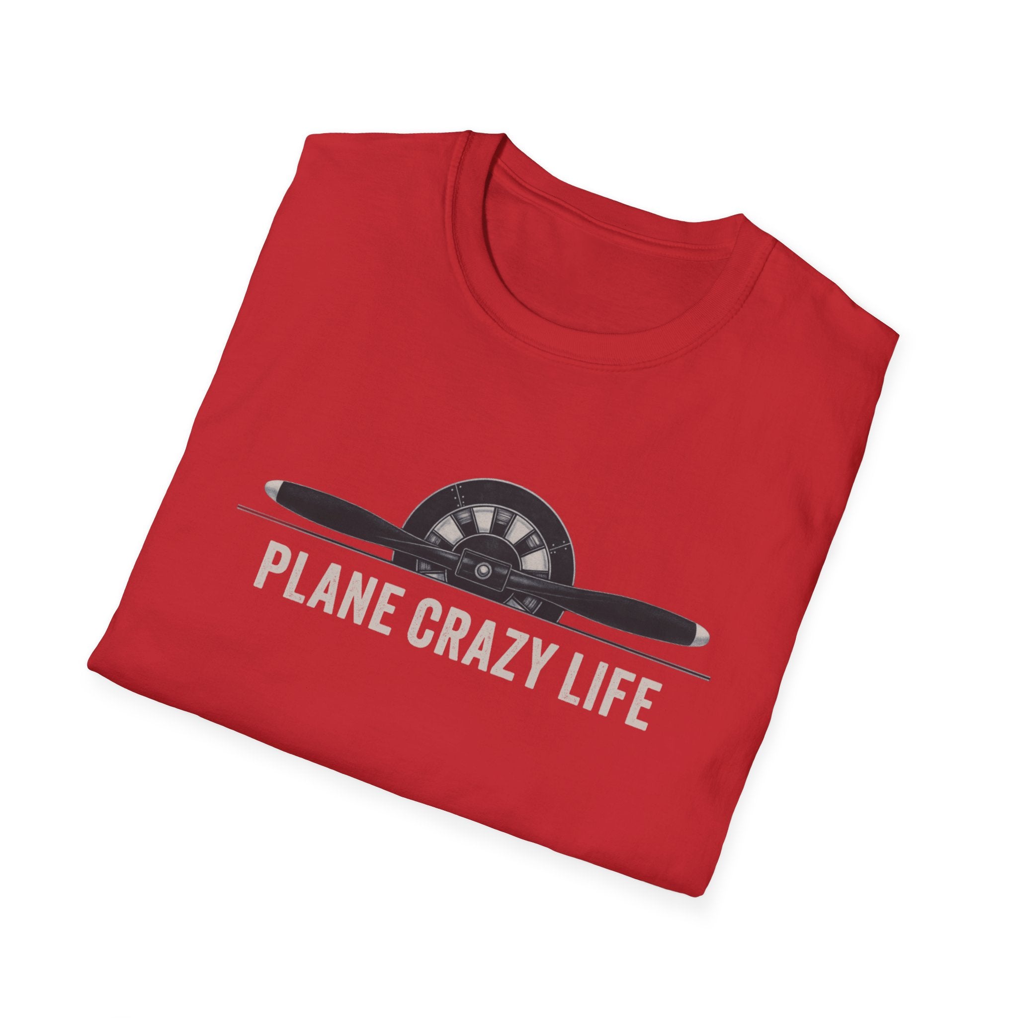 Aviation T-Shirt — "Plane Crazy Life" Pilot Graphic Tee