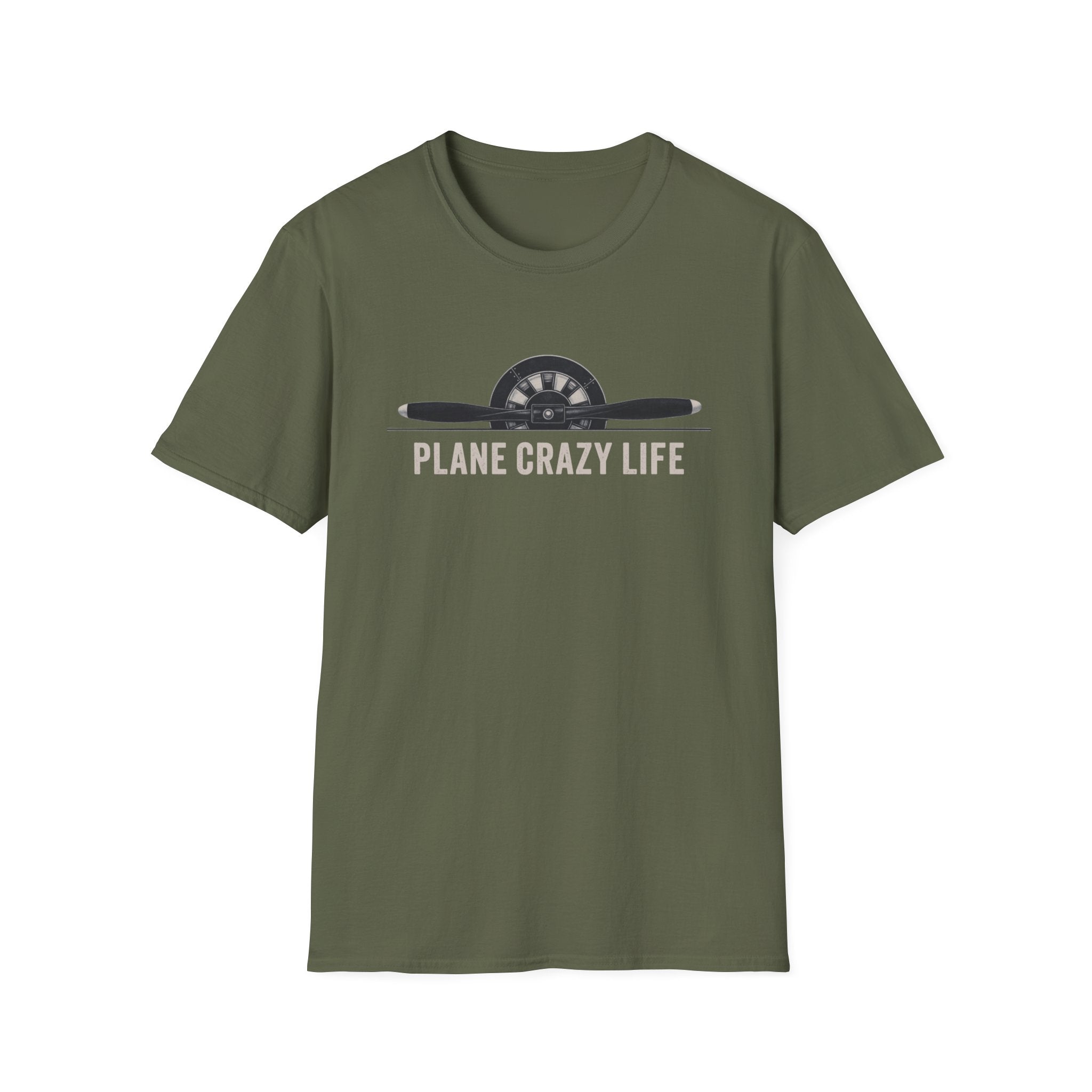 Aviation T-Shirt — "Plane Crazy Life" Pilot Graphic Tee