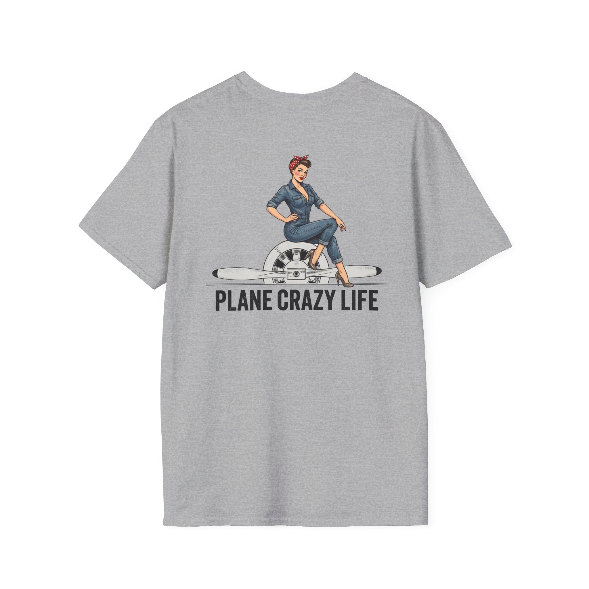 Pinup T-Shirt — “Plane Crazy Life” Vintage Aviation Graphic