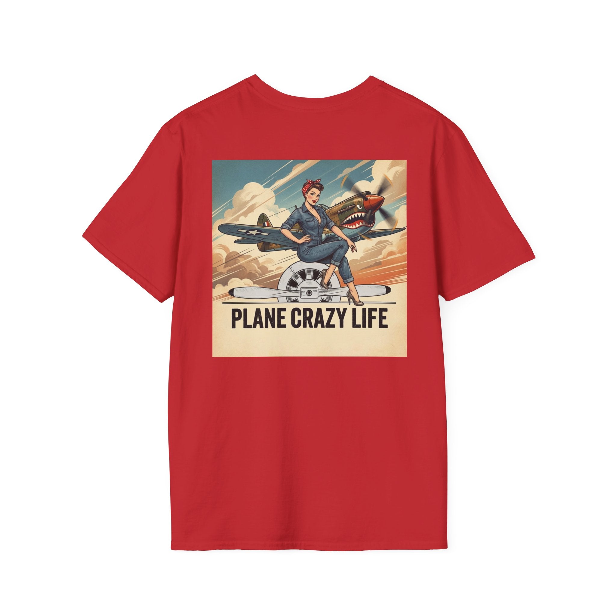 Copy of Pinup T-Shirt — “Plane Crazy Life” Vintage Aviation Graphic