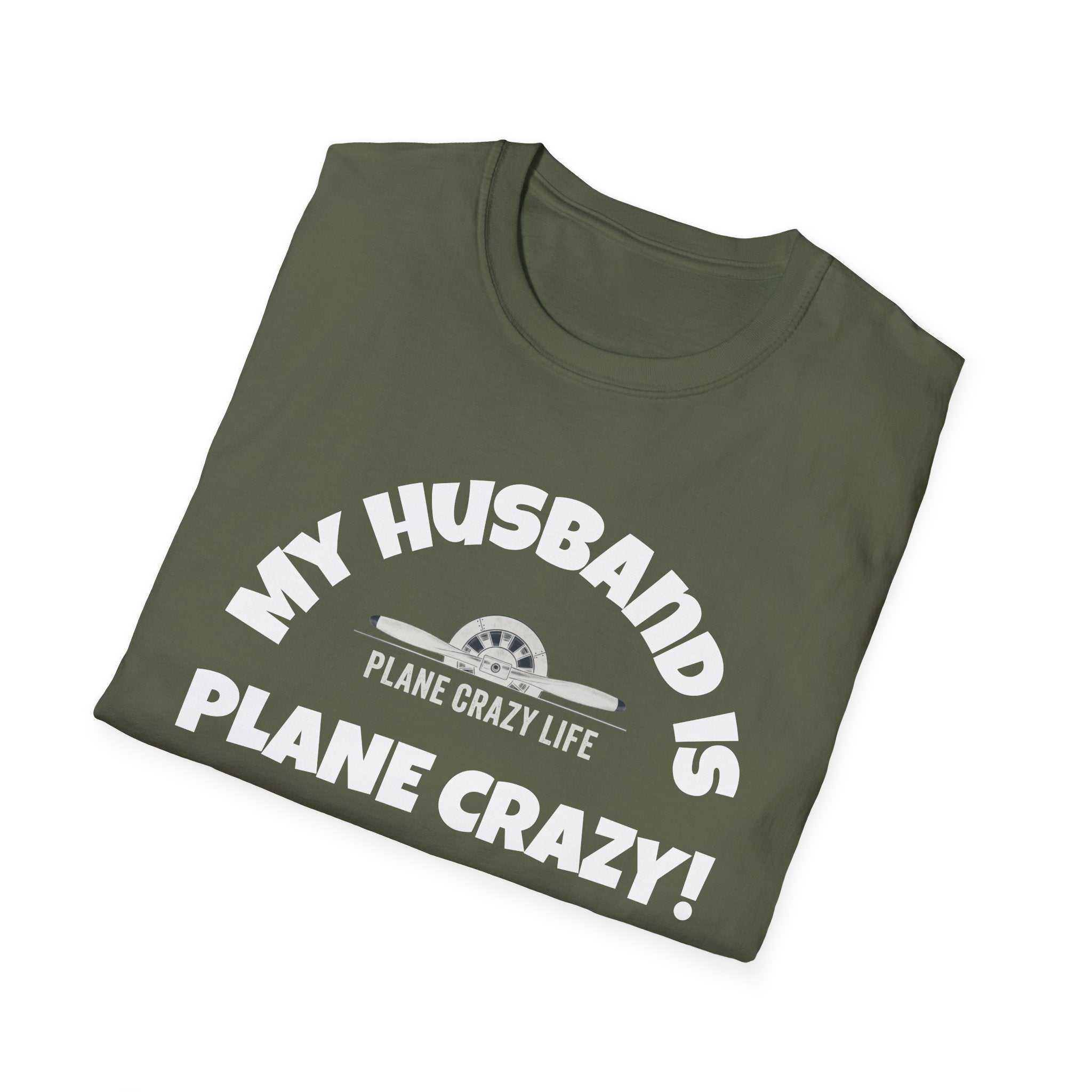 My Husband Is Plane Crazy T-Shirt — Funny Pilot Aviation Gift