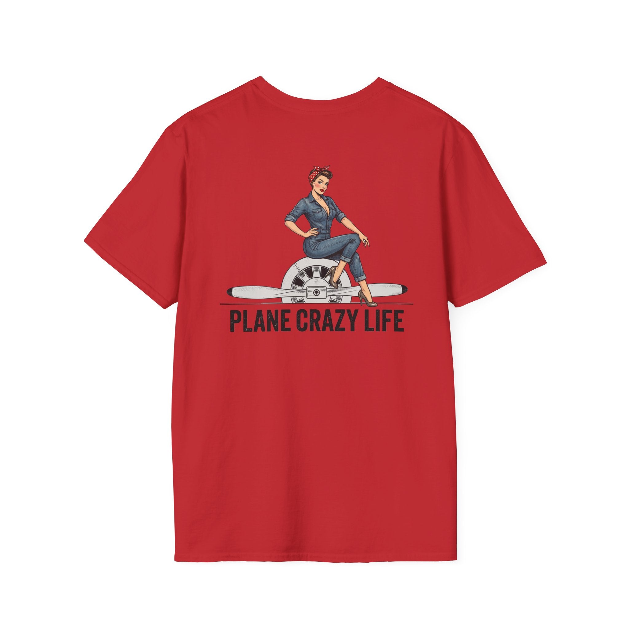 Pinup T-Shirt — “Plane Crazy Life” Vintage Aviation Graphic