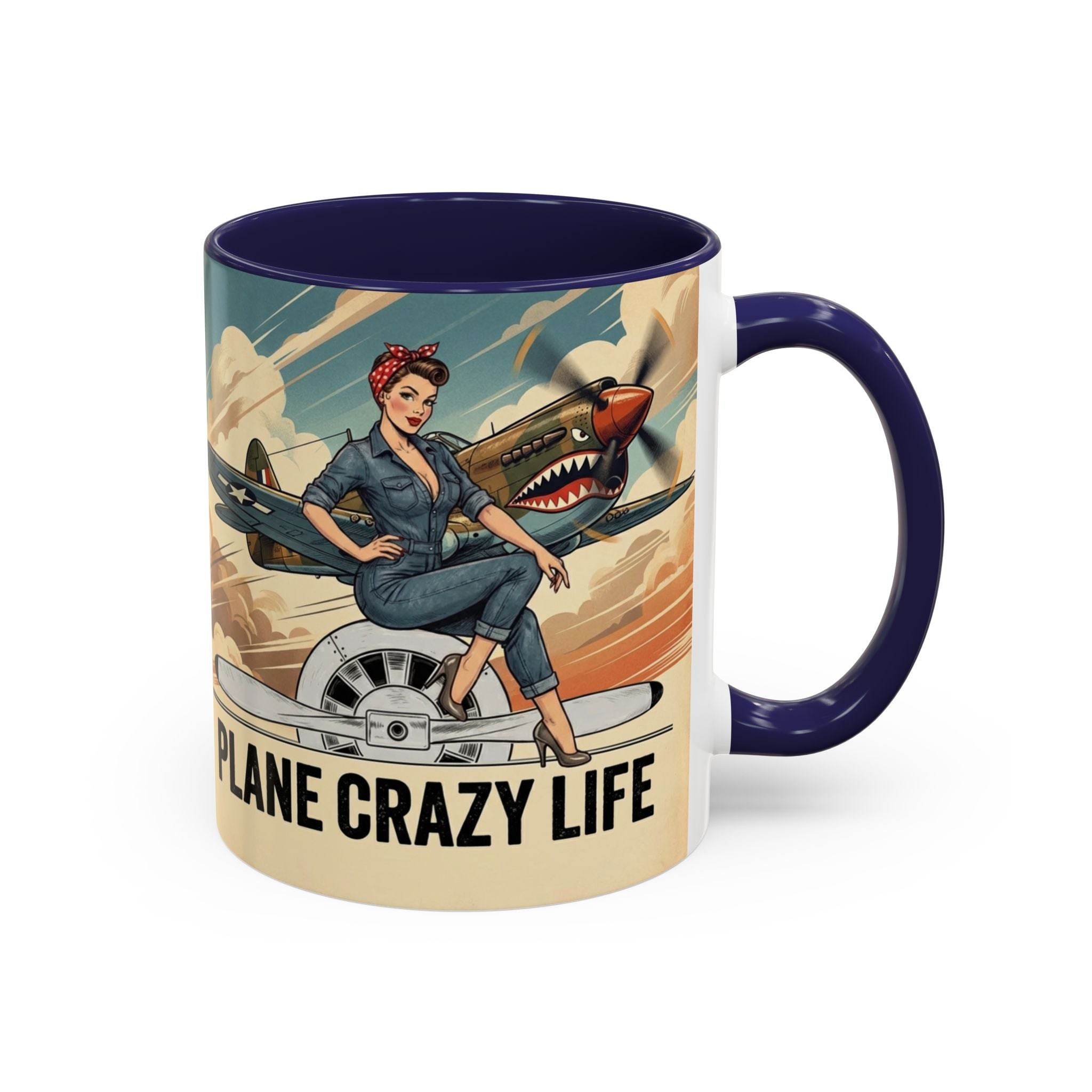 Vintage Plane Crazy Life Coffee Mug