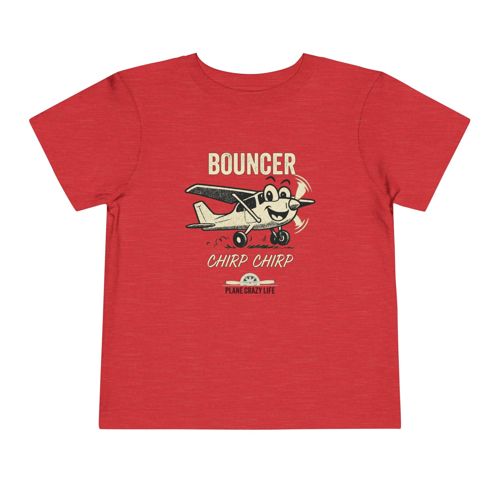 Bouncer Plane Toddler Tee — 'Chirp Chirp' Vintage Airplane Kids Shirt