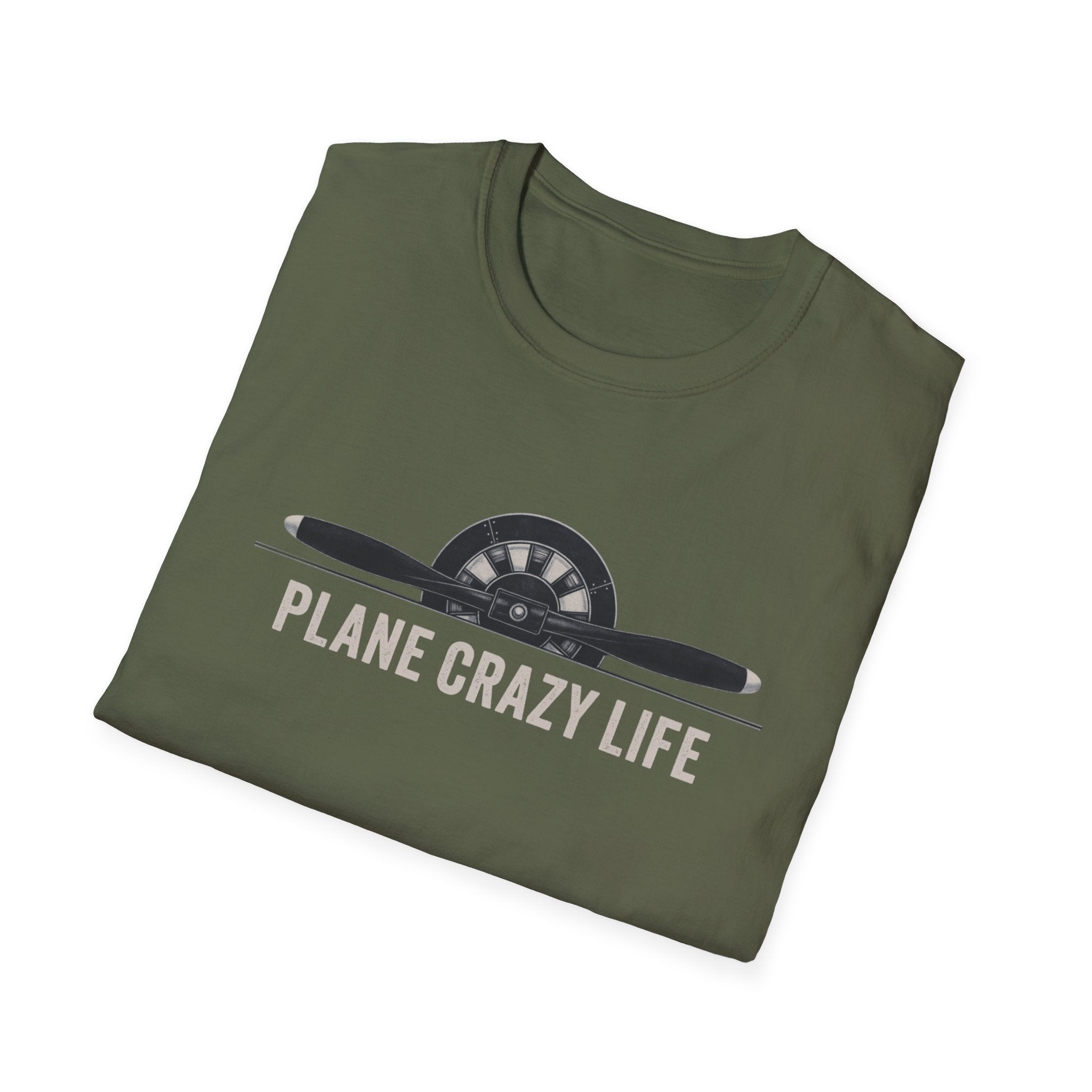 Aviation T-Shirt — "Plane Crazy Life" Pilot Graphic Tee
