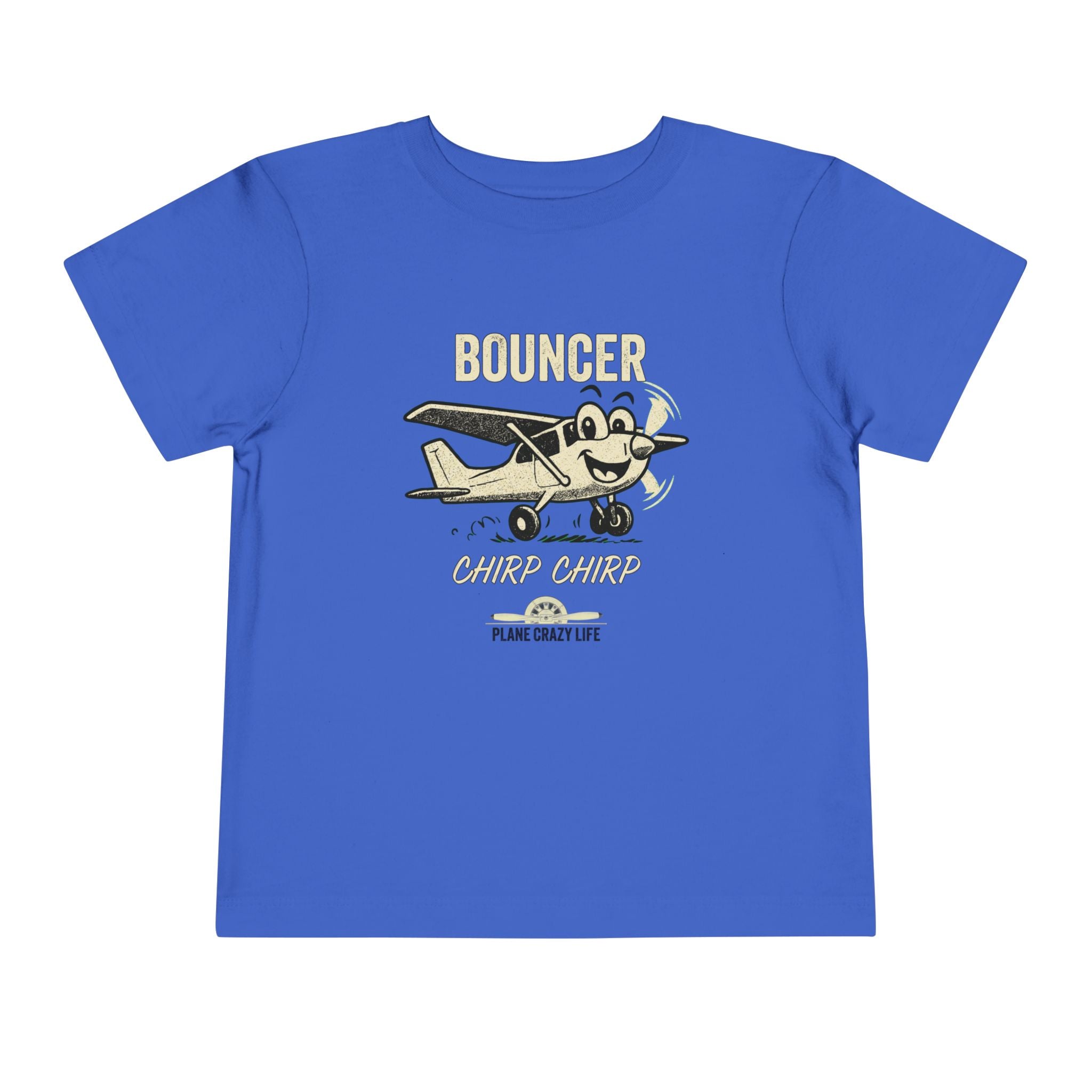 Bouncer Plane Toddler Tee — 'Chirp Chirp' Vintage Airplane Kids Shirt