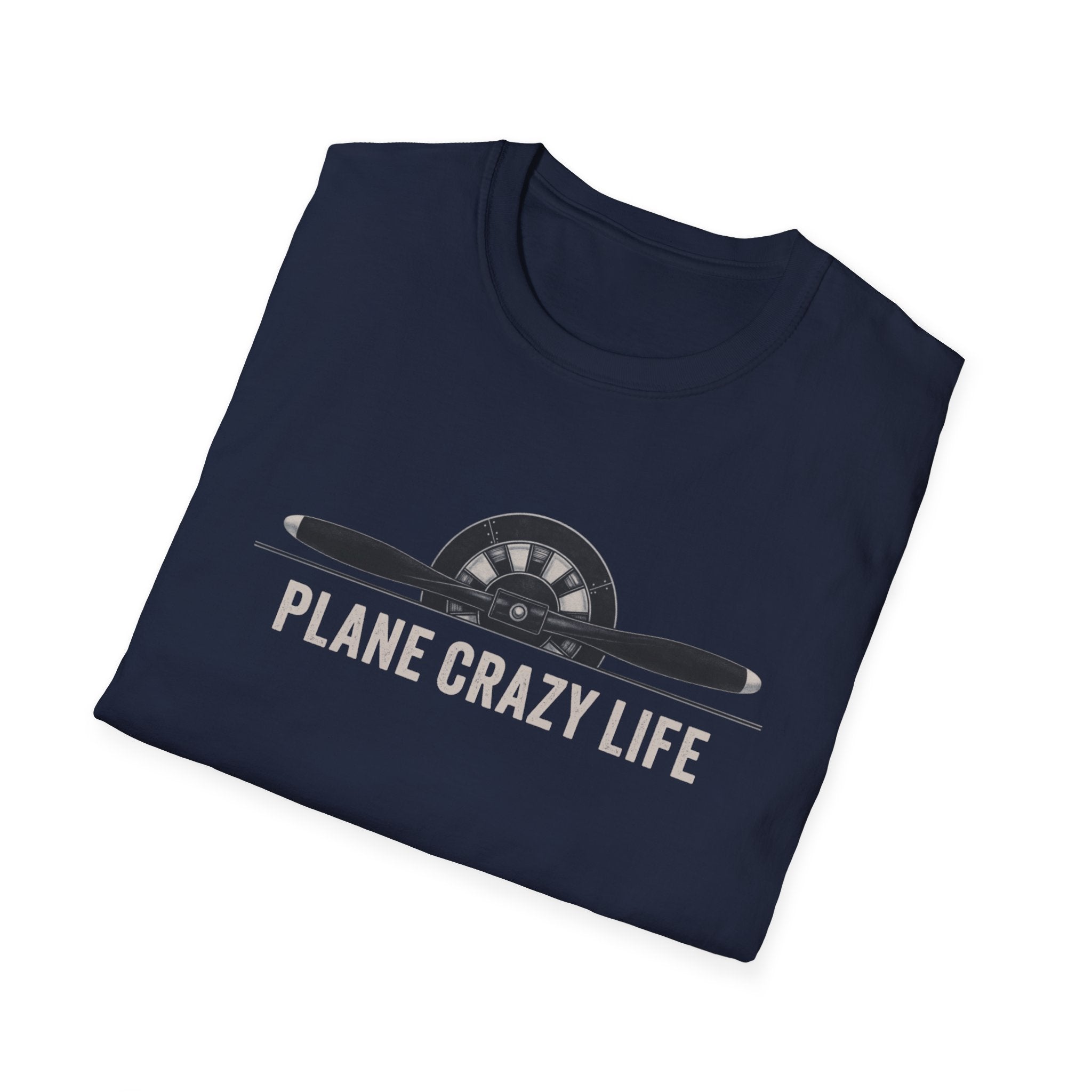 Aviation T-Shirt — "Plane Crazy Life" Pilot Graphic Tee
