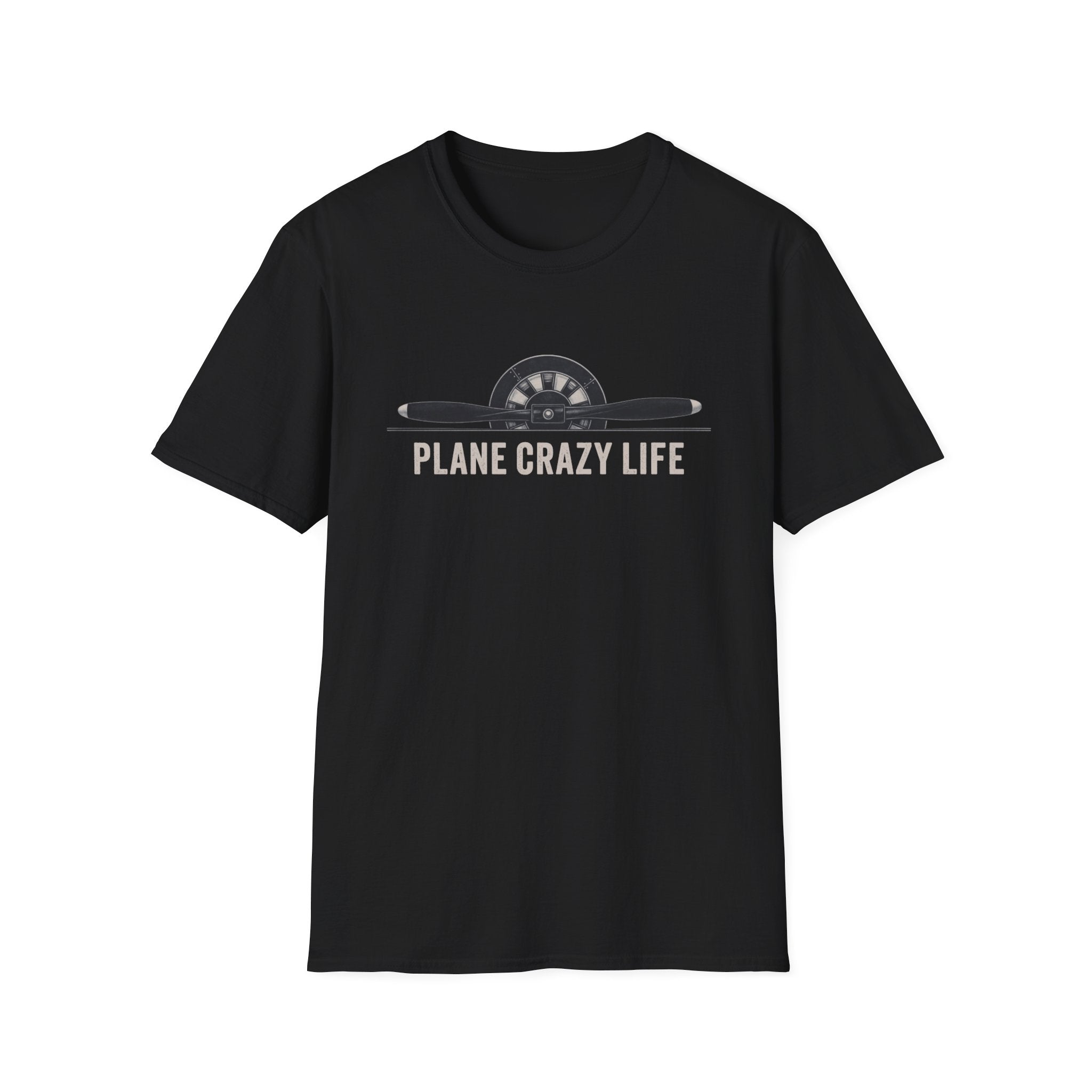 Aviation T-Shirt — "Plane Crazy Life" Pilot Graphic Tee