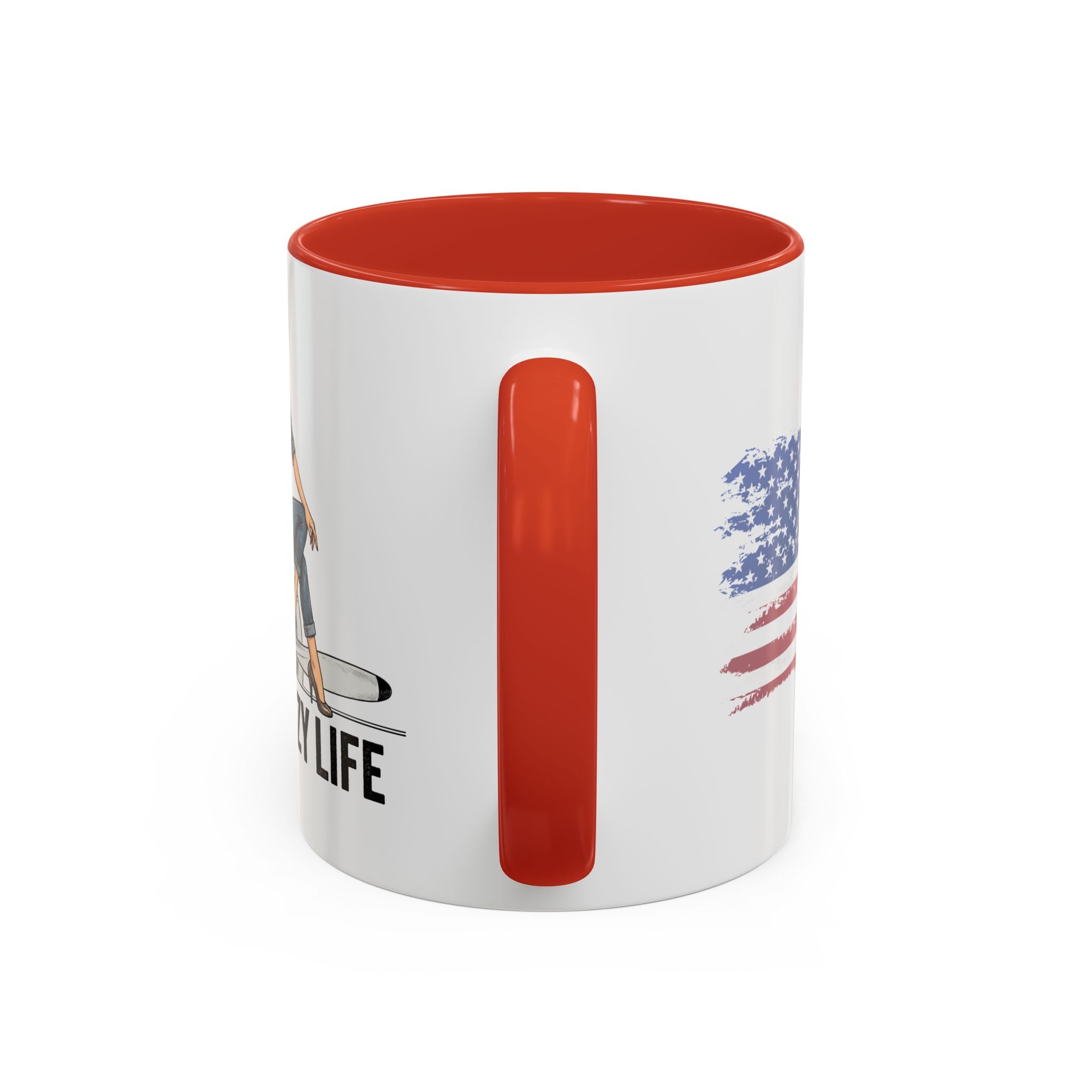 Plane Crazy Life Coffee Mug — Vintage Pinup Pilot Aviation Gift
