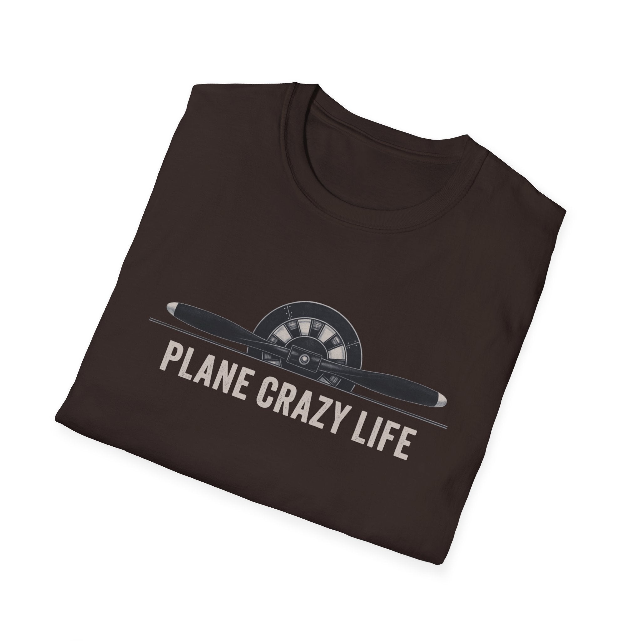 Aviation T-Shirt — "Plane Crazy Life" Pilot Graphic Tee