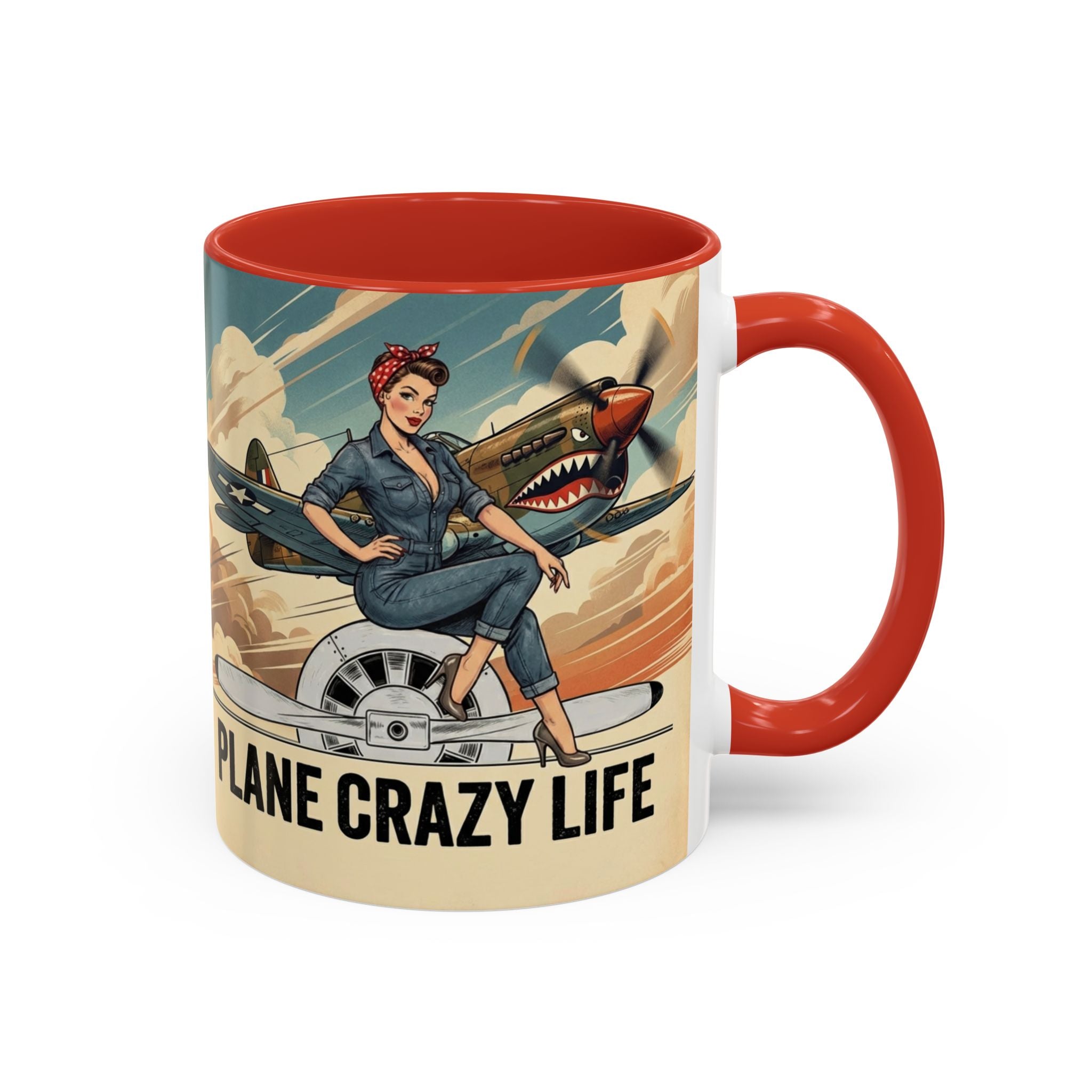 Vintage Plane Crazy Life Coffee Mug