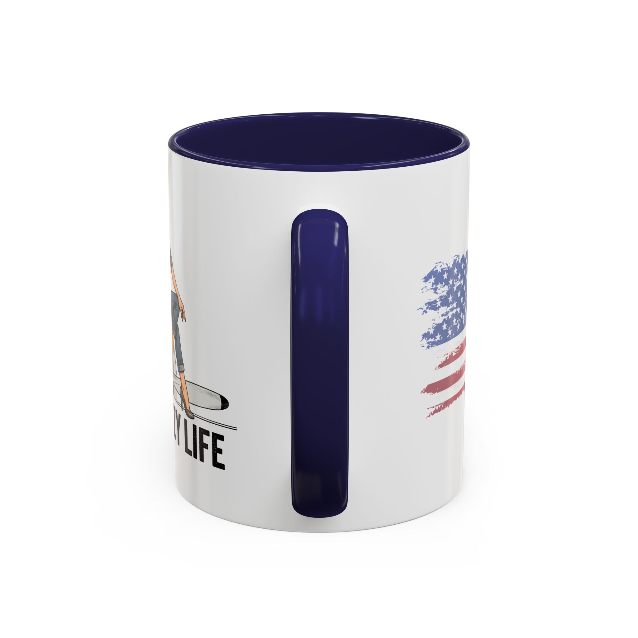 Plane Crazy Life Coffee Mug — Vintage Pinup Pilot Aviation Gift