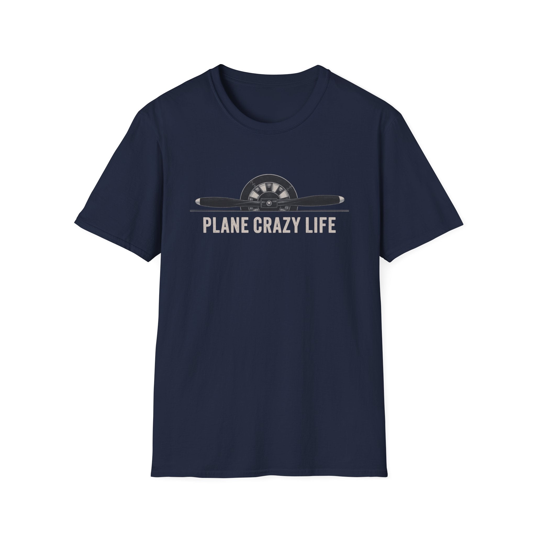 Aviation T-Shirt — "Plane Crazy Life" Pilot Graphic Tee