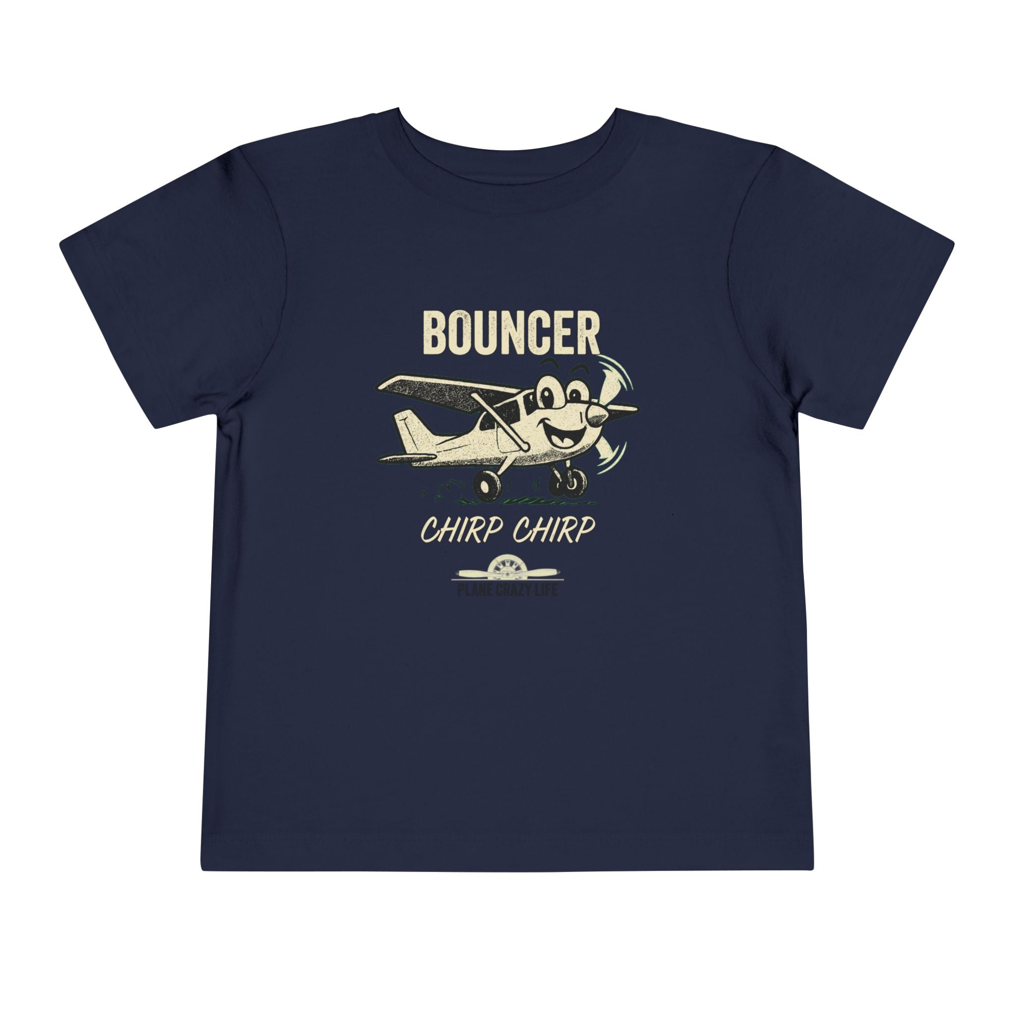 Bouncer Plane Toddler Tee — 'Chirp Chirp' Vintage Airplane Kids Shirt