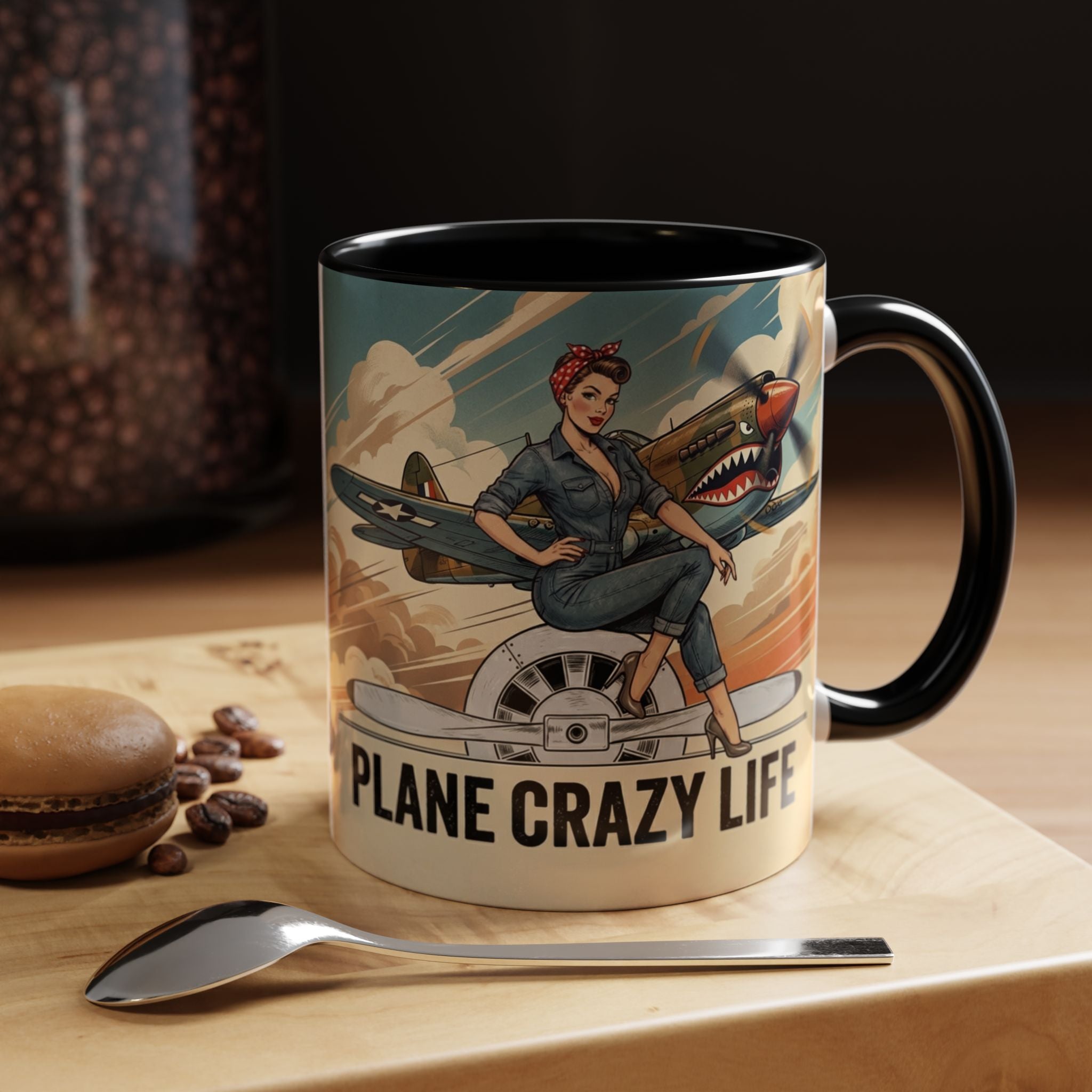 Vintage Plane Crazy Life Coffee Mug