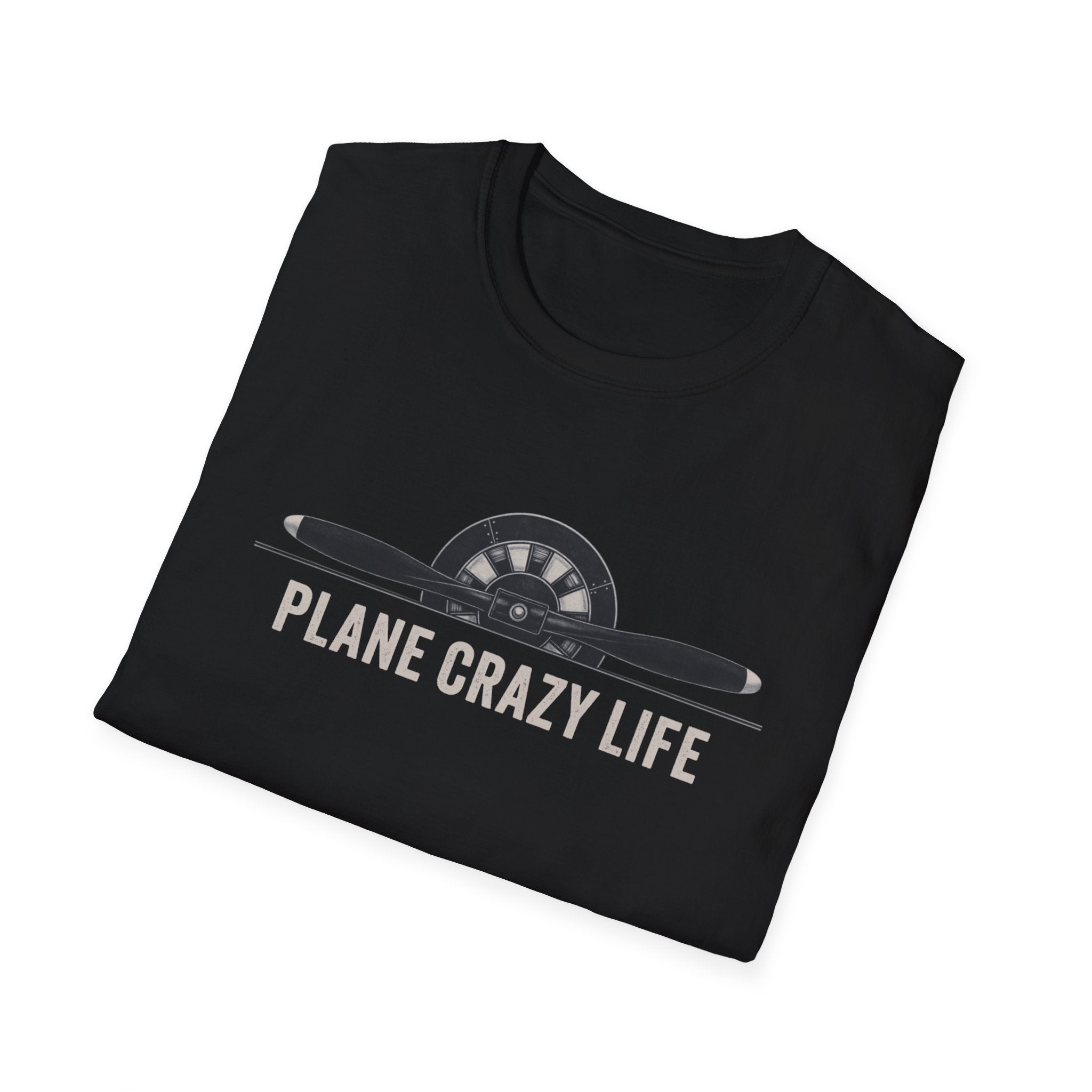 Aviation T-Shirt — "Plane Crazy Life" Pilot Graphic Tee