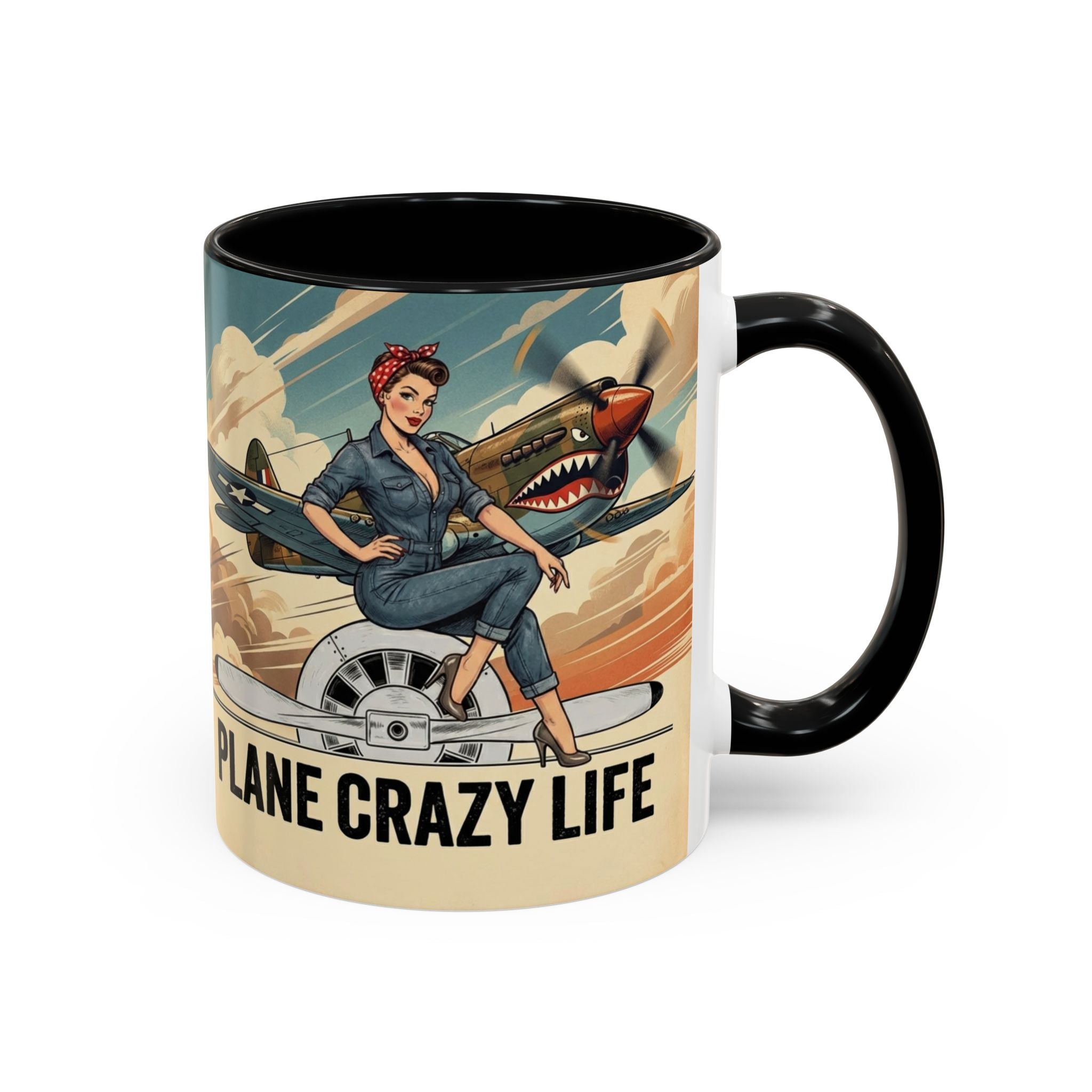 Vintage Plane Crazy Life Coffee Mug