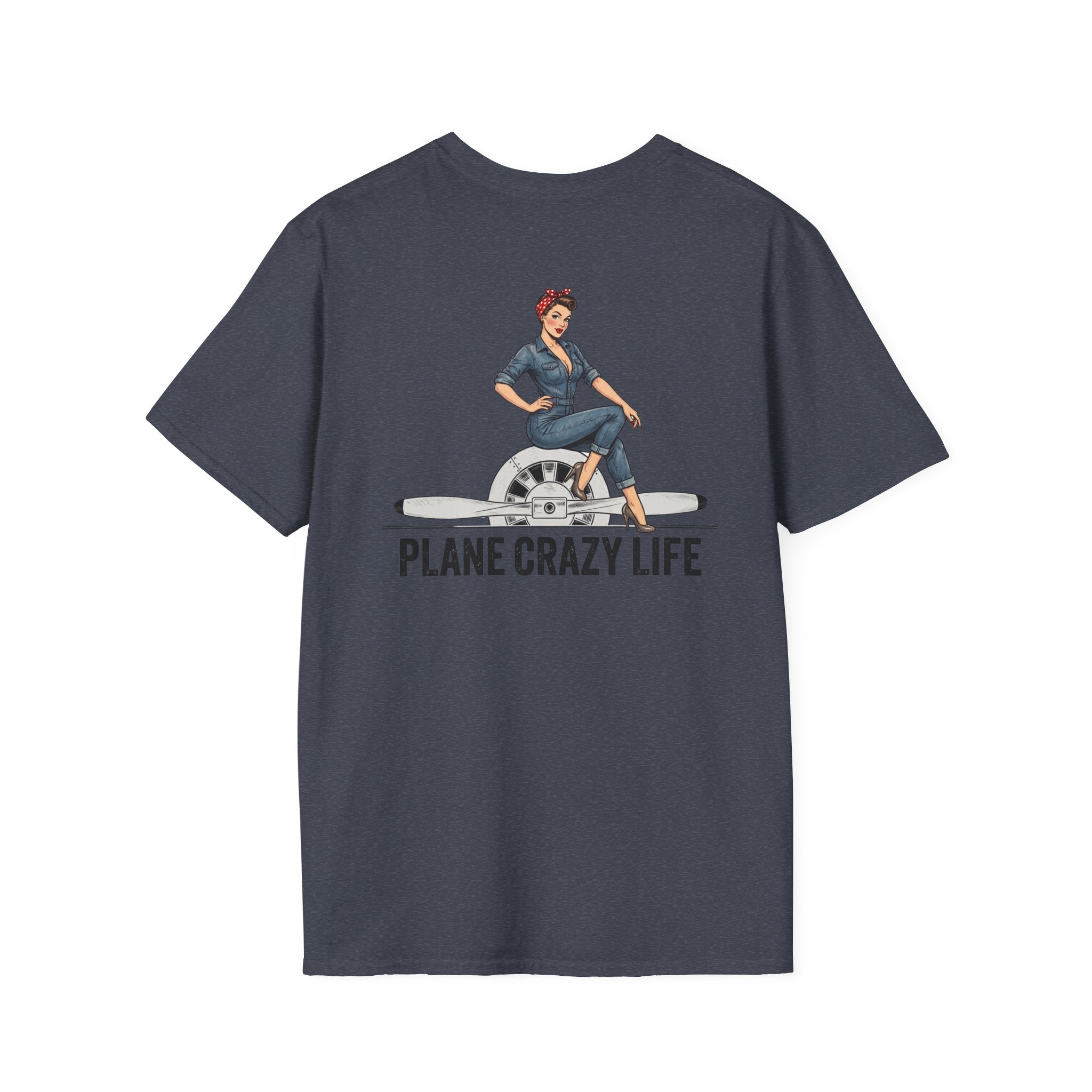 Pinup T-Shirt — “Plane Crazy Life” Vintage Aviation Graphic