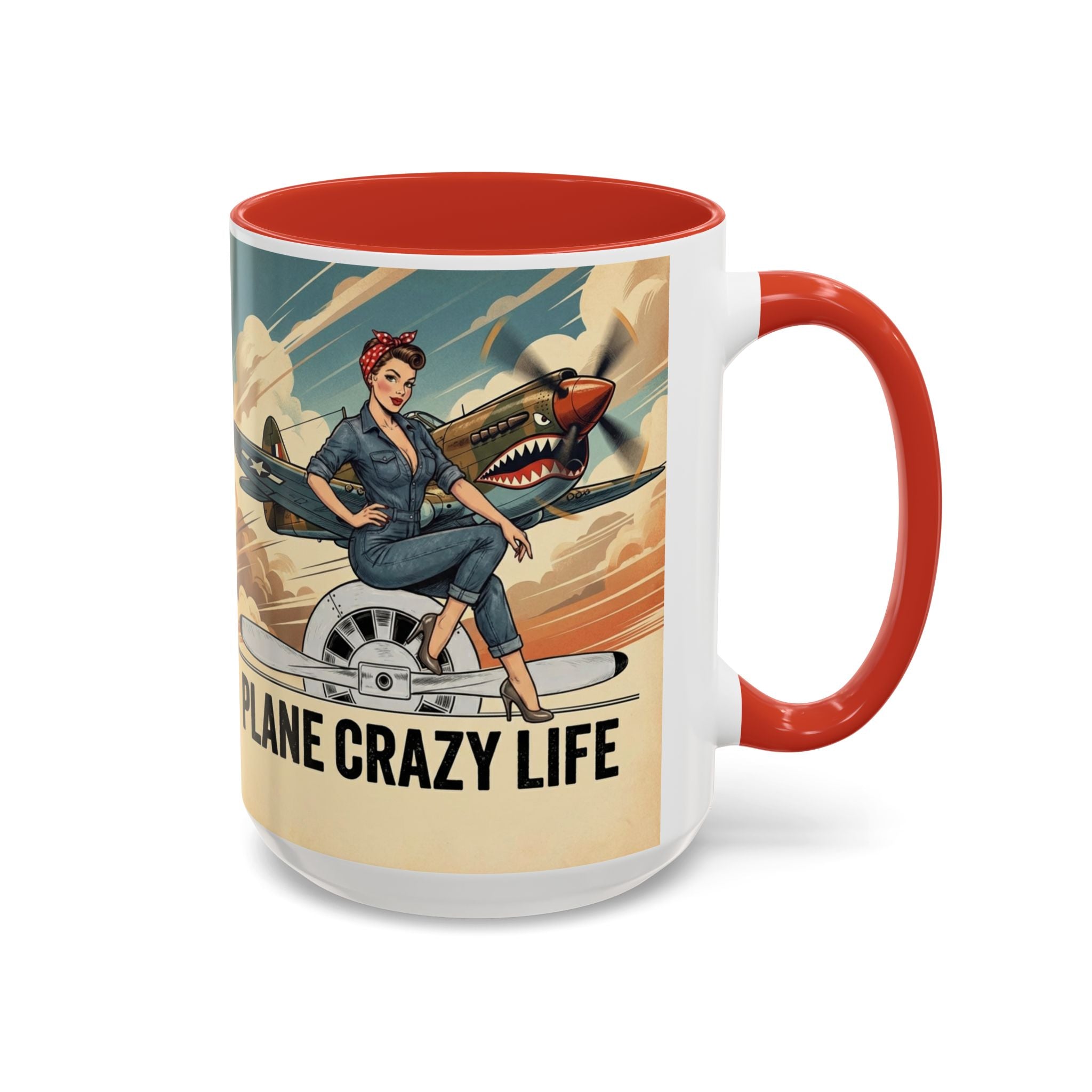 Vintage Plane Crazy Life Coffee Mug