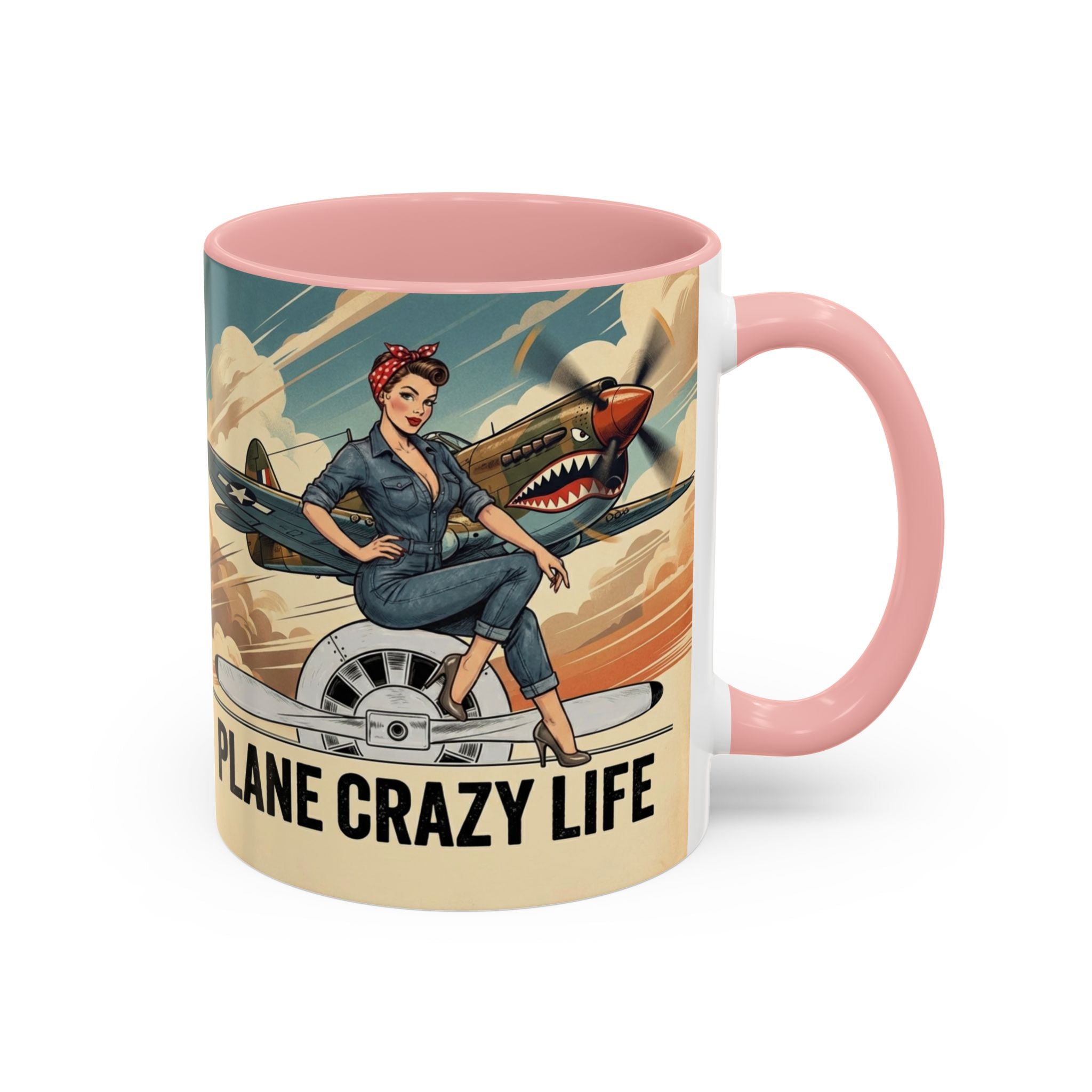Vintage Plane Crazy Life Coffee Mug