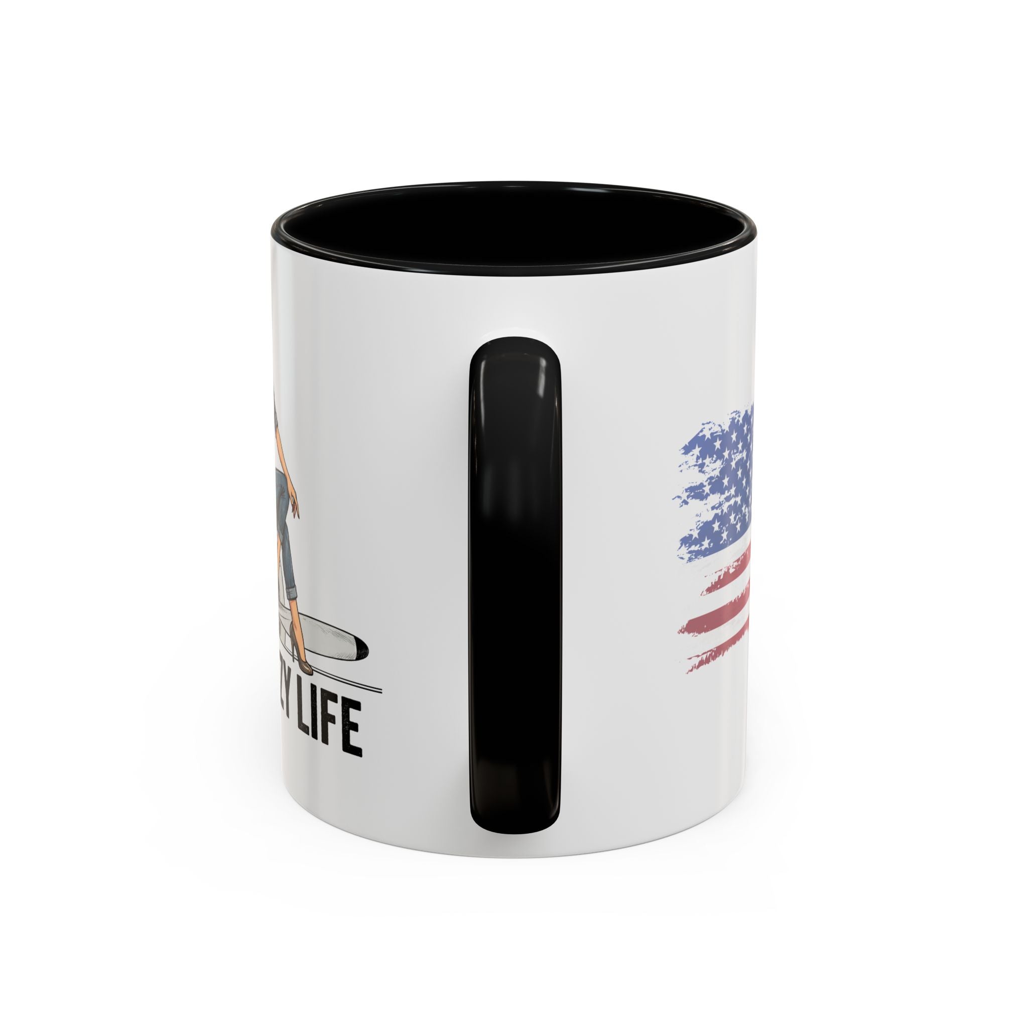 Plane Crazy Life Coffee Mug — Vintage Pinup Pilot Aviation Gift