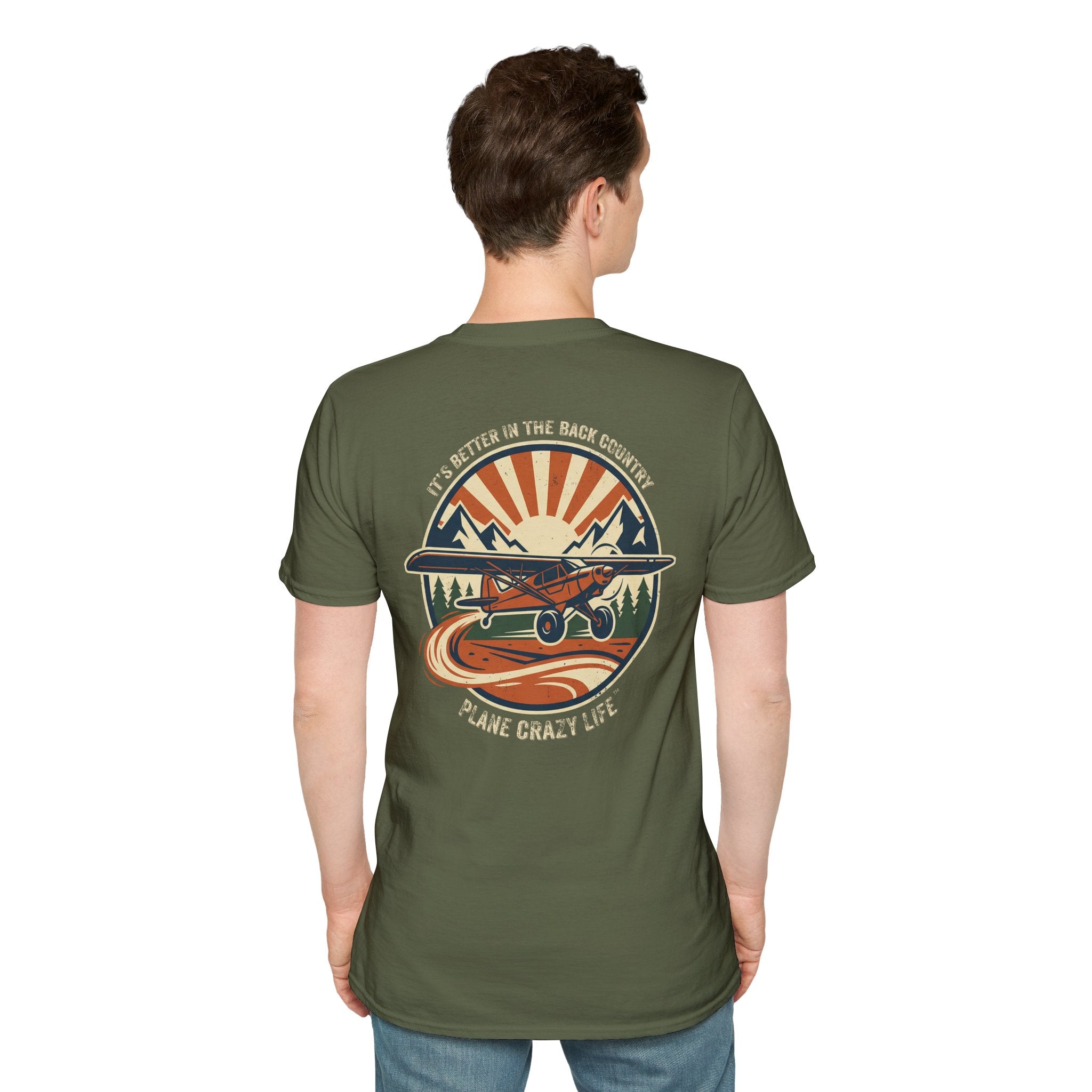Plane Crazy Life T-Shirt — Vintage It's Better in the Back Country Scenic Aviation Tee