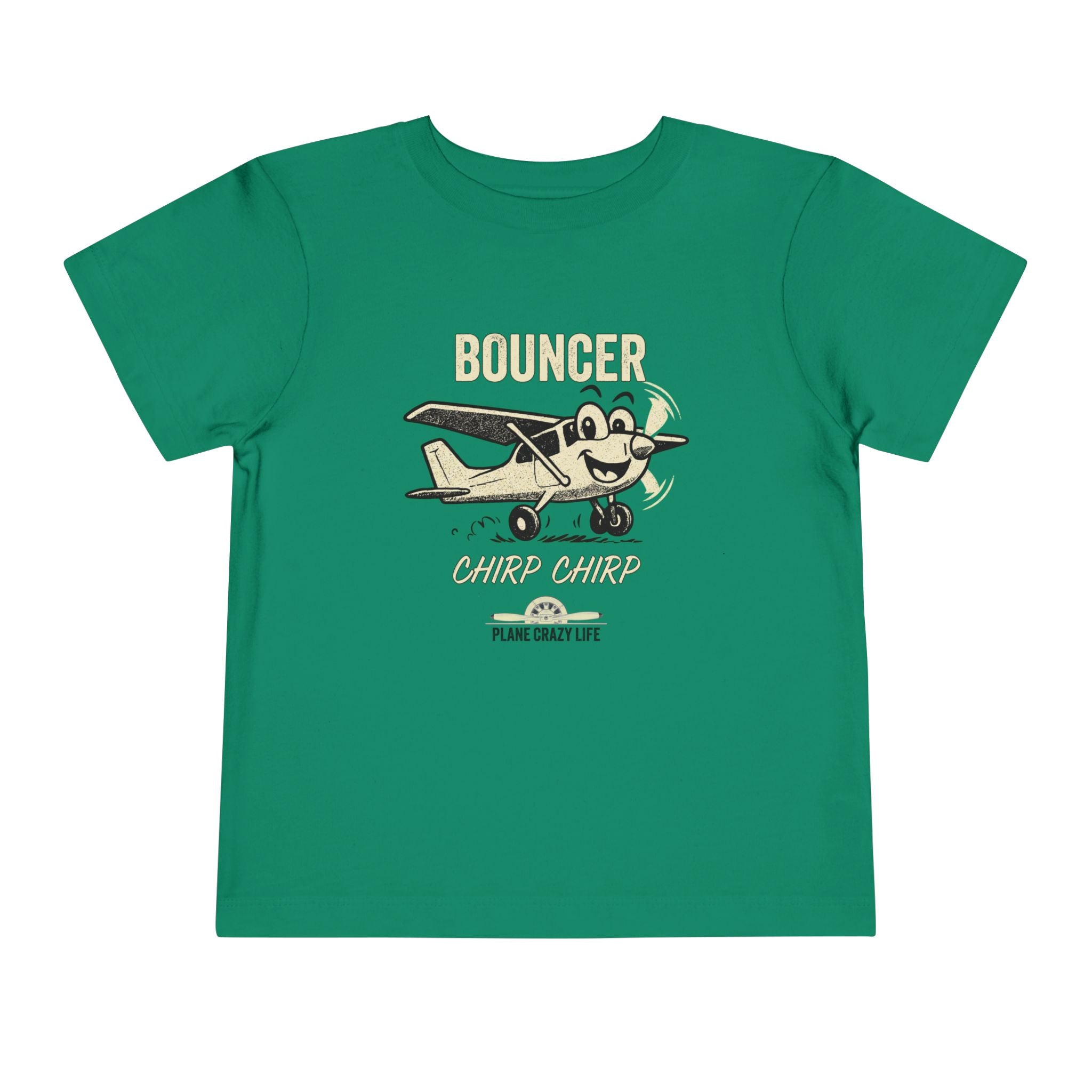 Bouncer Plane Toddler Tee — 'Chirp Chirp' Vintage Airplane Kids Shirt