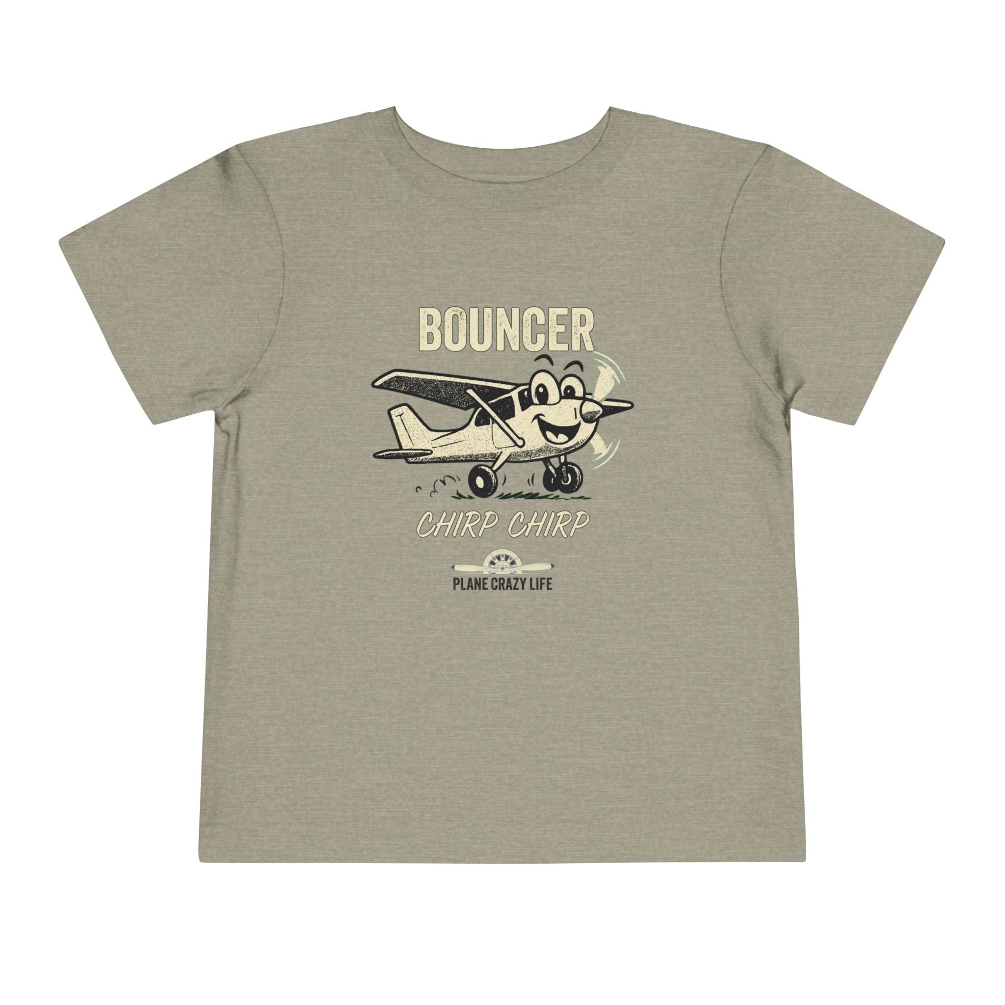 Bouncer Plane Toddler Tee — 'Chirp Chirp' Vintage Airplane Kids Shirt