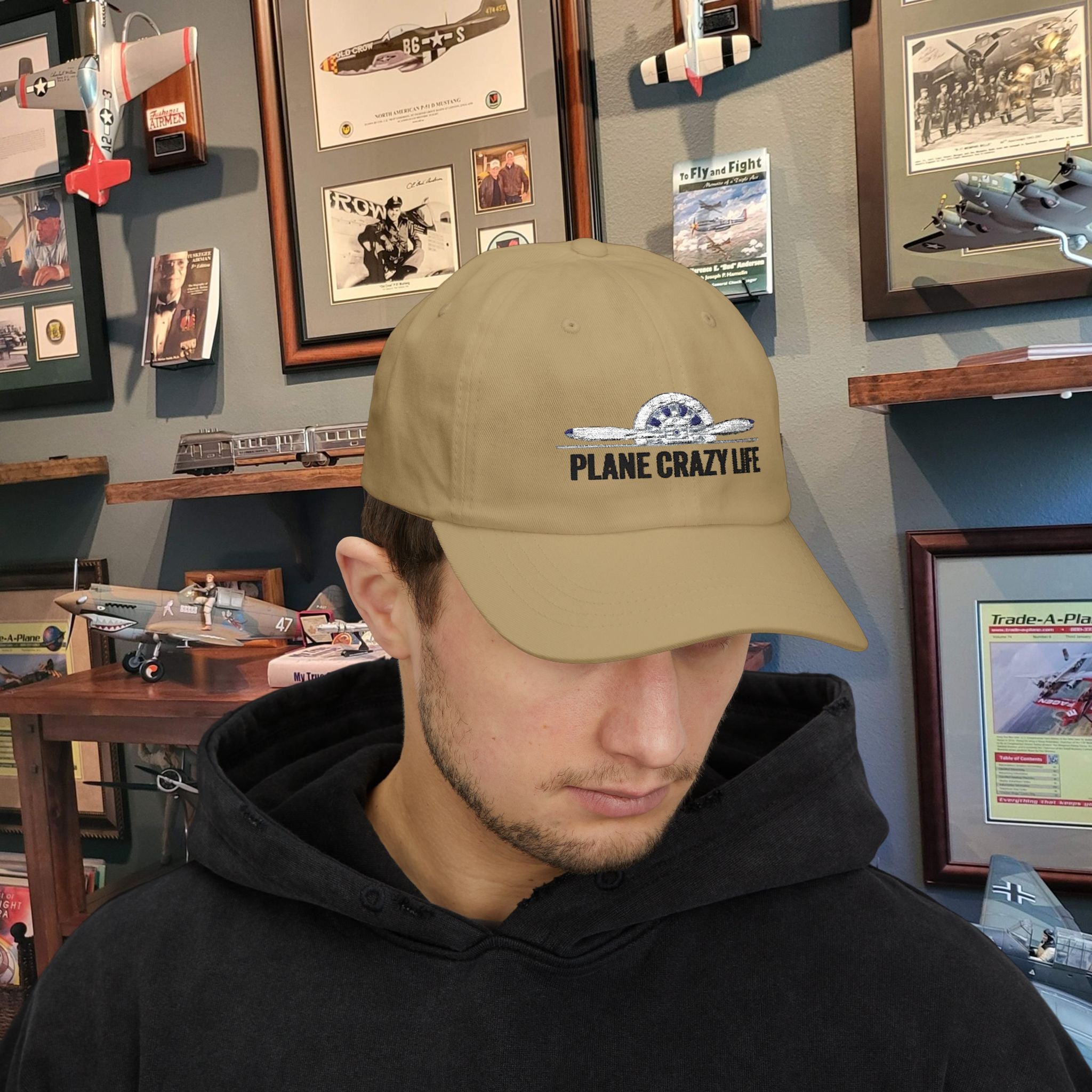 Plane Crazy Life Dad Cap — Vintage Airplane Pilot Hat