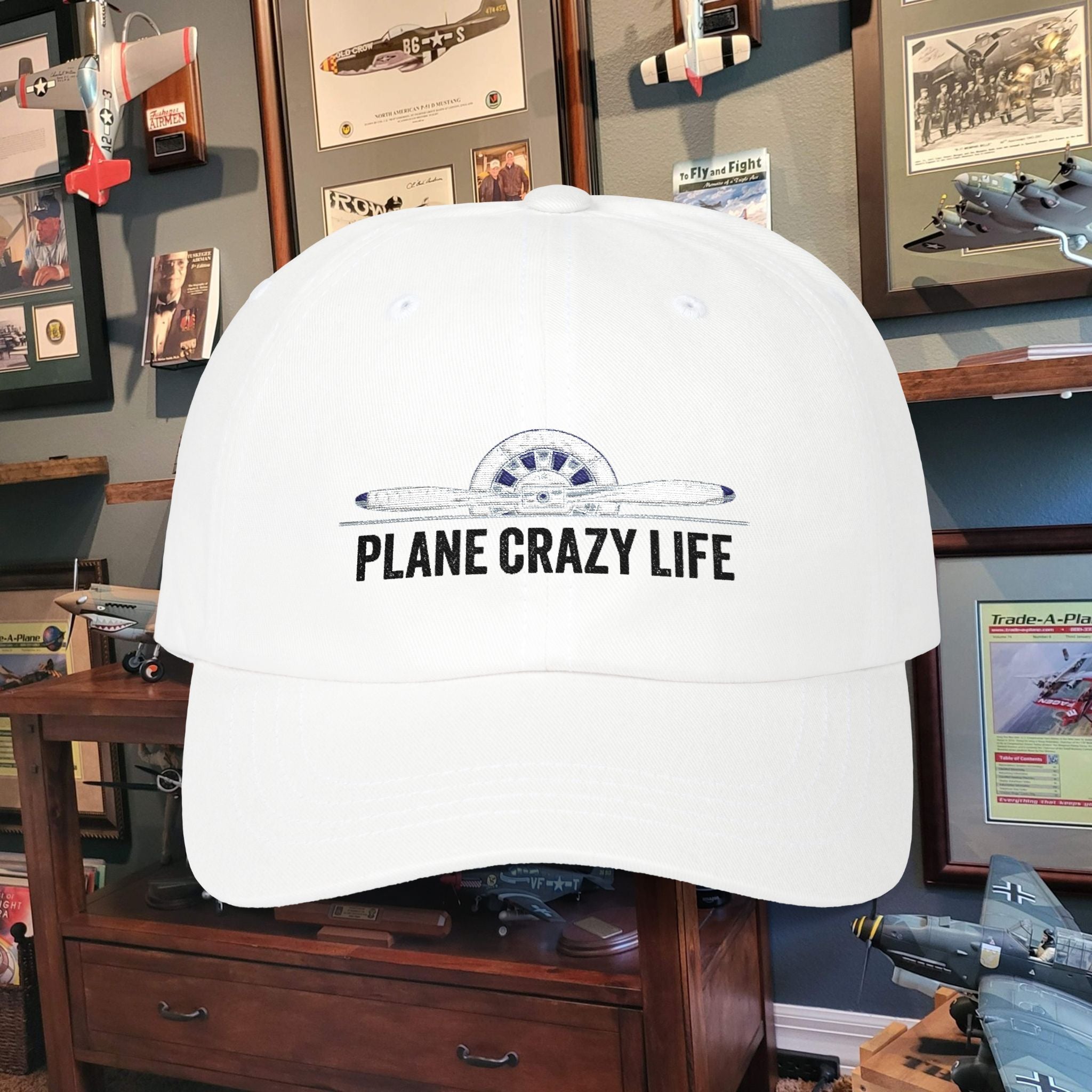 Plane Crazy Life Dad Cap — Vintage Airplane Pilot Hat
