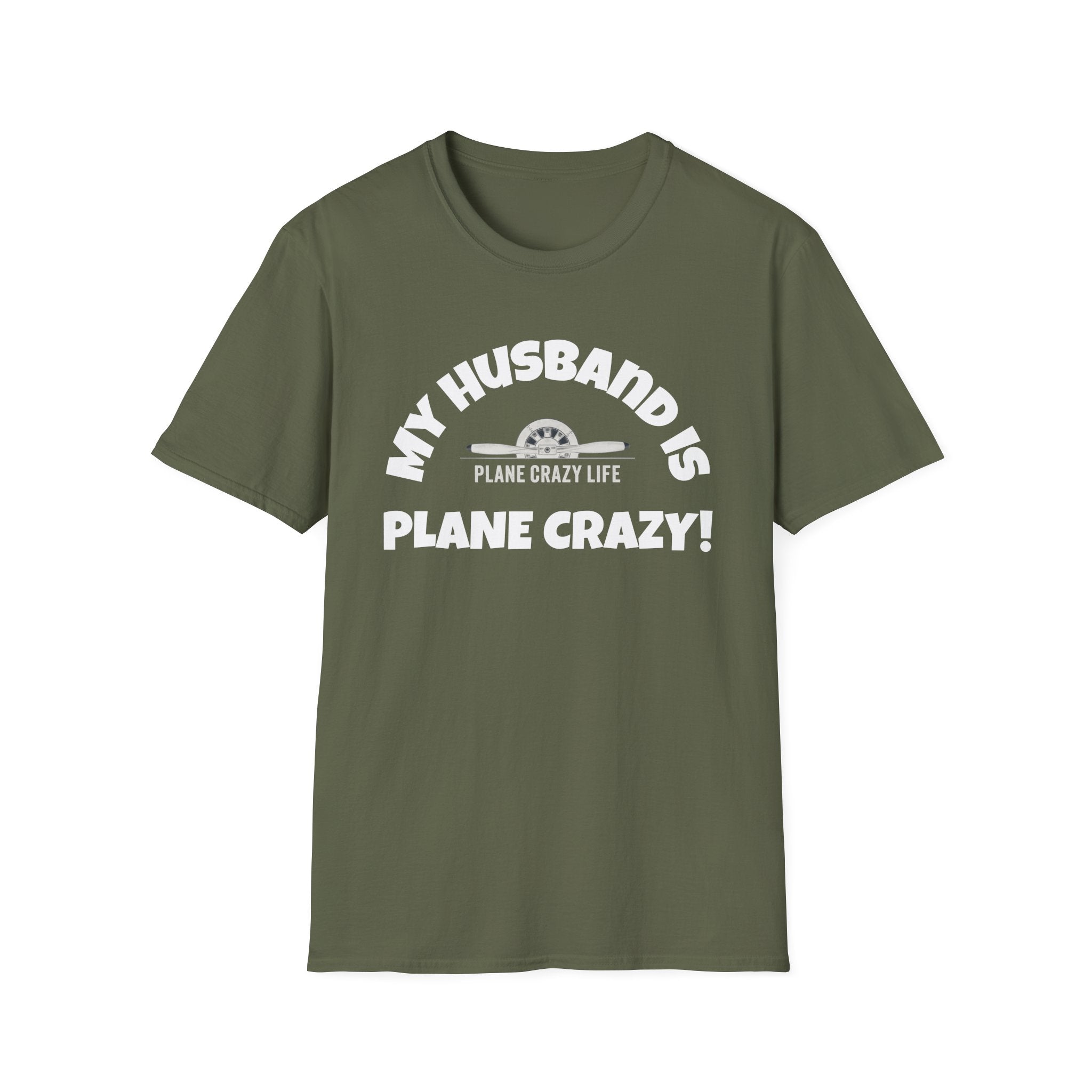 My Husband Is Plane Crazy T-Shirt — Funny Pilot Aviation Gift