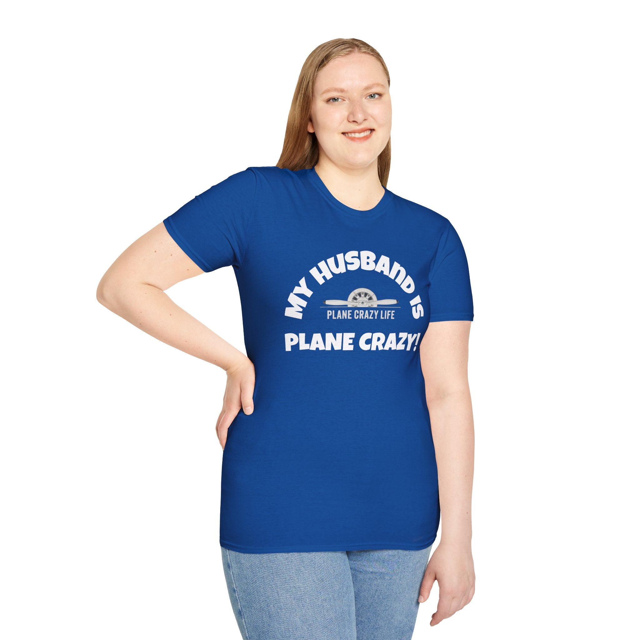 My Husband Is Plane Crazy T-Shirt — Funny Pilot Aviation Gift
