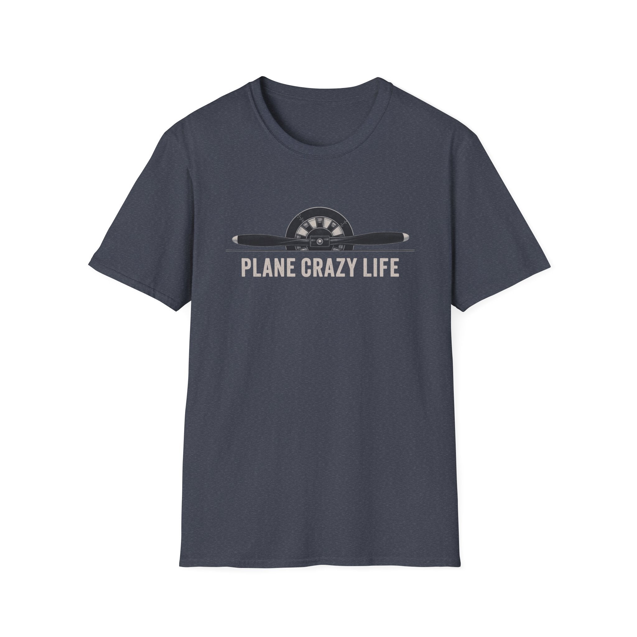 Aviation T-Shirt — "Plane Crazy Life" Pilot Graphic Tee