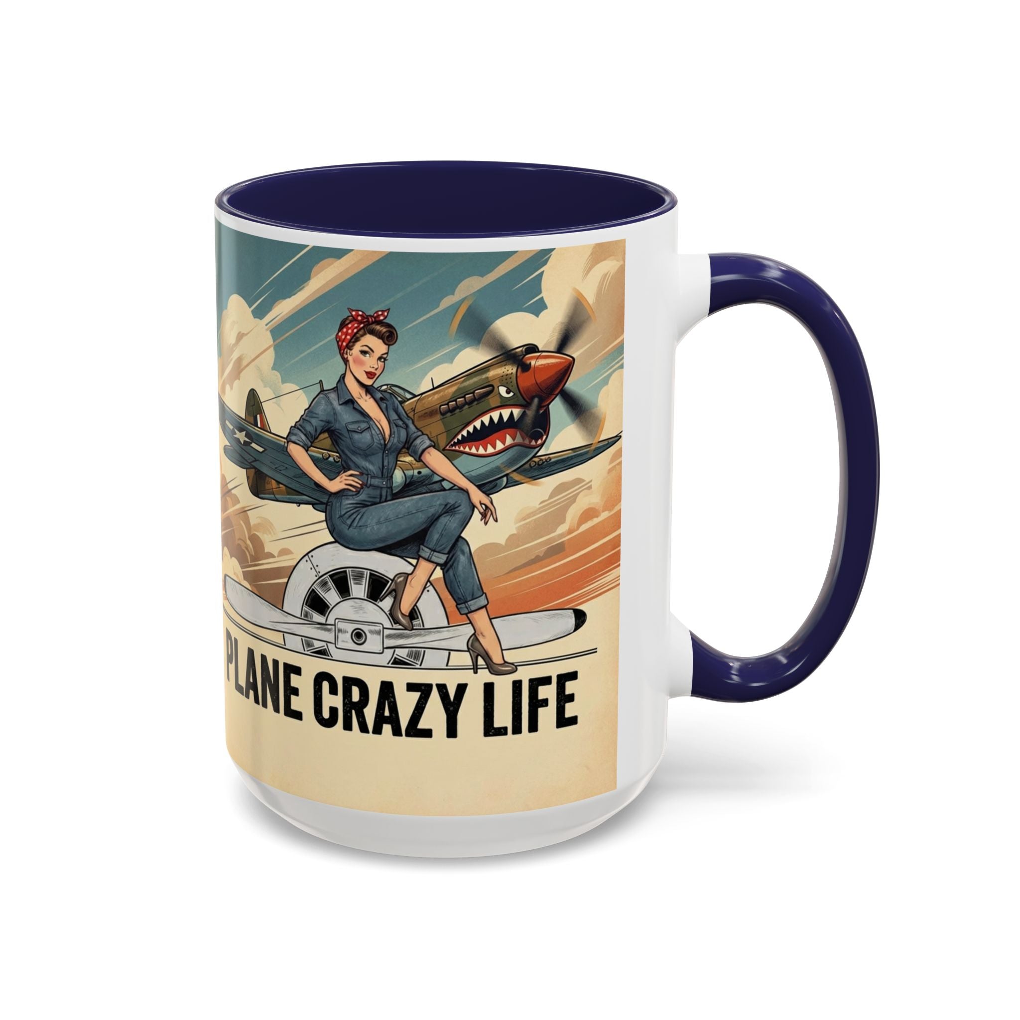 Vintage Plane Crazy Life Coffee Mug