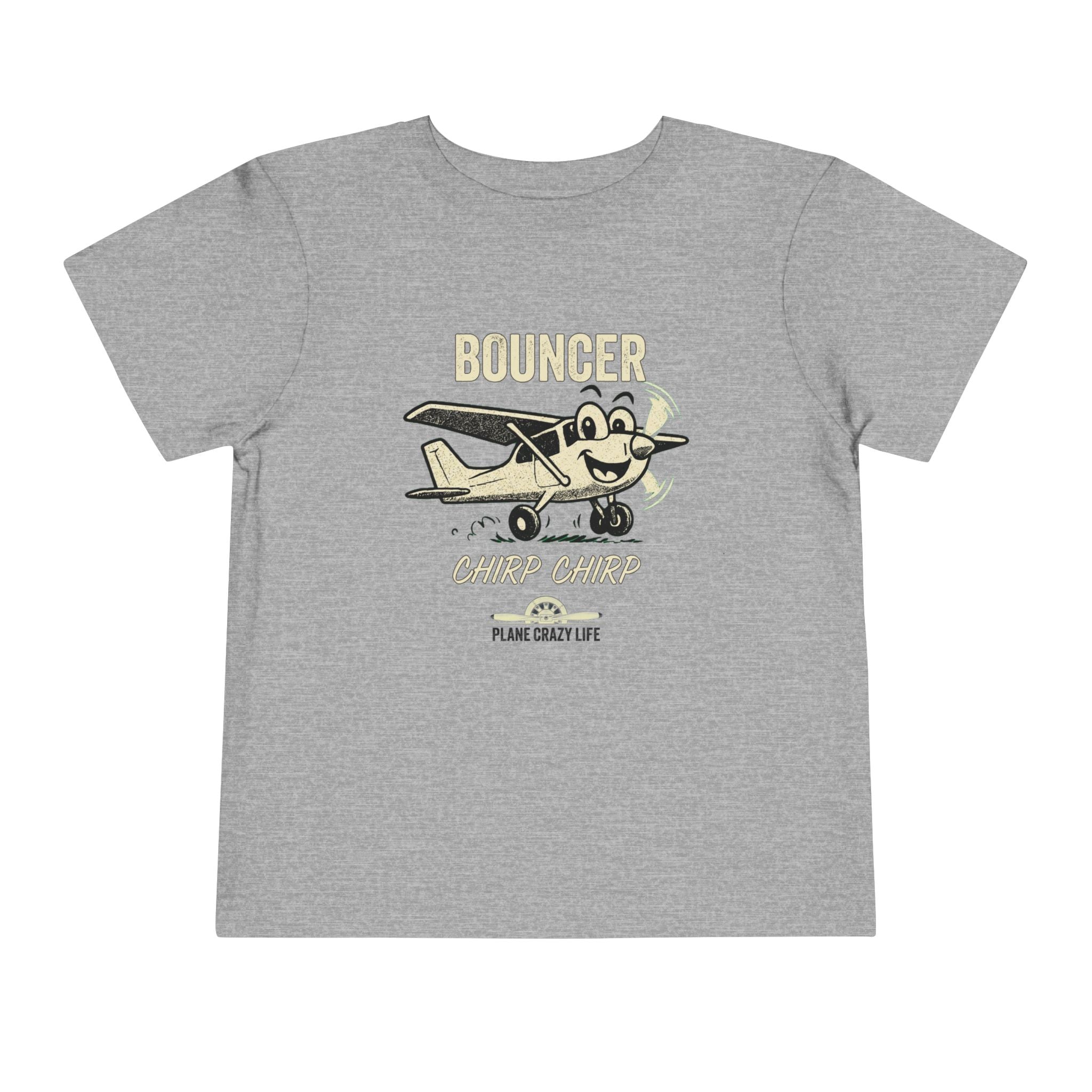 Bouncer Plane Toddler Tee — 'Chirp Chirp' Vintage Airplane Kids Shirt