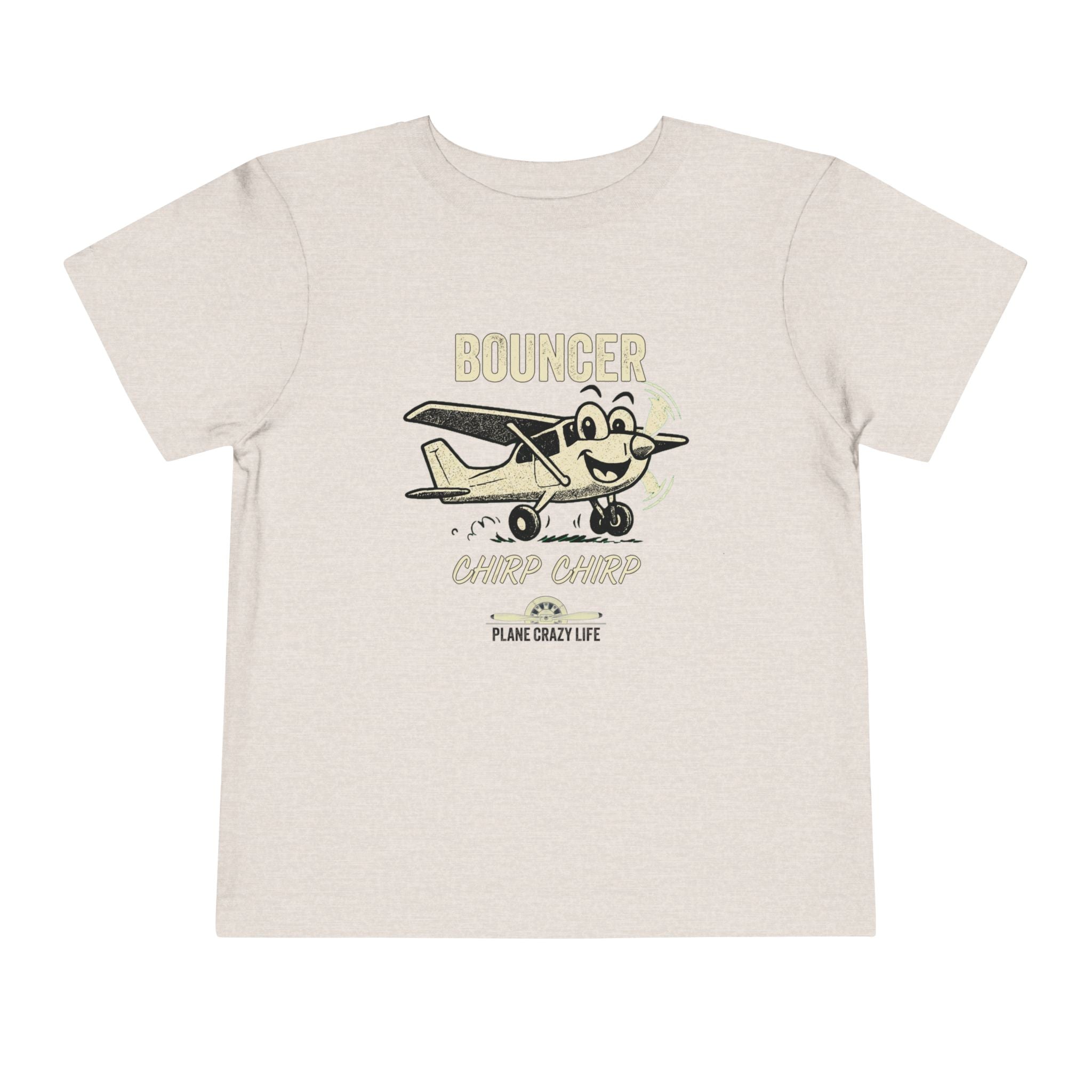 Bouncer Plane Toddler Tee — 'Chirp Chirp' Vintage Airplane Kids Shirt