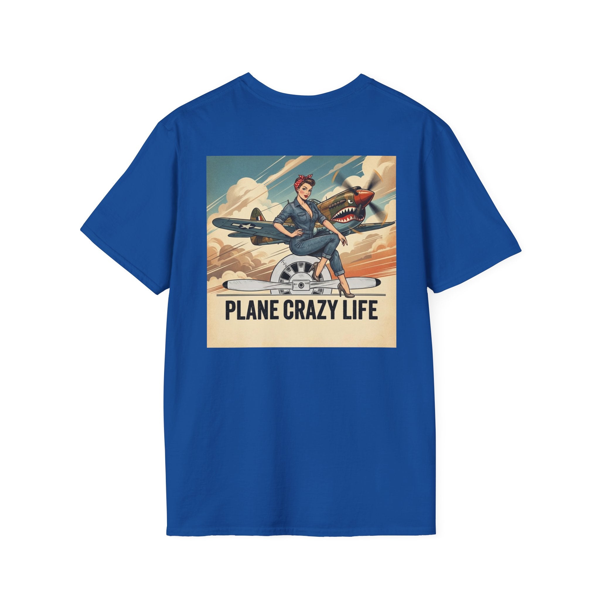Copy of Pinup T-Shirt — “Plane Crazy Life” Vintage Aviation Graphic